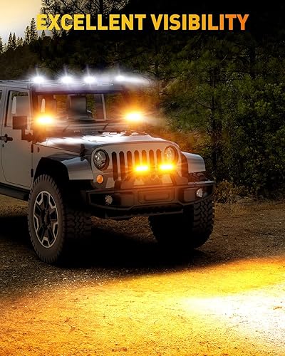 Miniatura 8 de NAOEVO Barra de luz LED de 6 pulgadas con 3 modos (blancoámbarblanco y ámbar) y doble relé de 2 cables de arnés de cableado