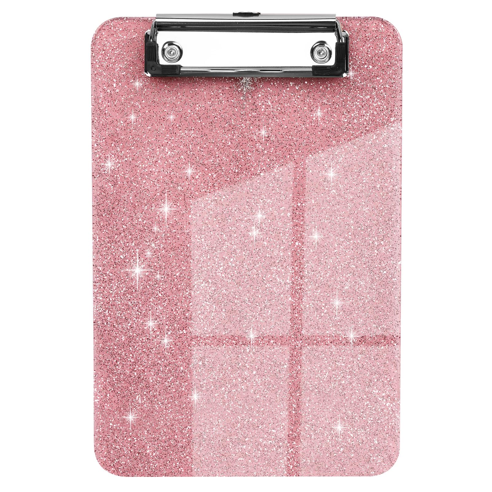1 PCS A5 Size Clipboards,Size 6" x 9"in ClipBoard,Glitter Clipboard with Low Profile Clip,Sparkle Plastic Clipboard,Cute Hanging Clipboard for Office Supplies,Clipboards for Kids Mini Clip Board-Pink