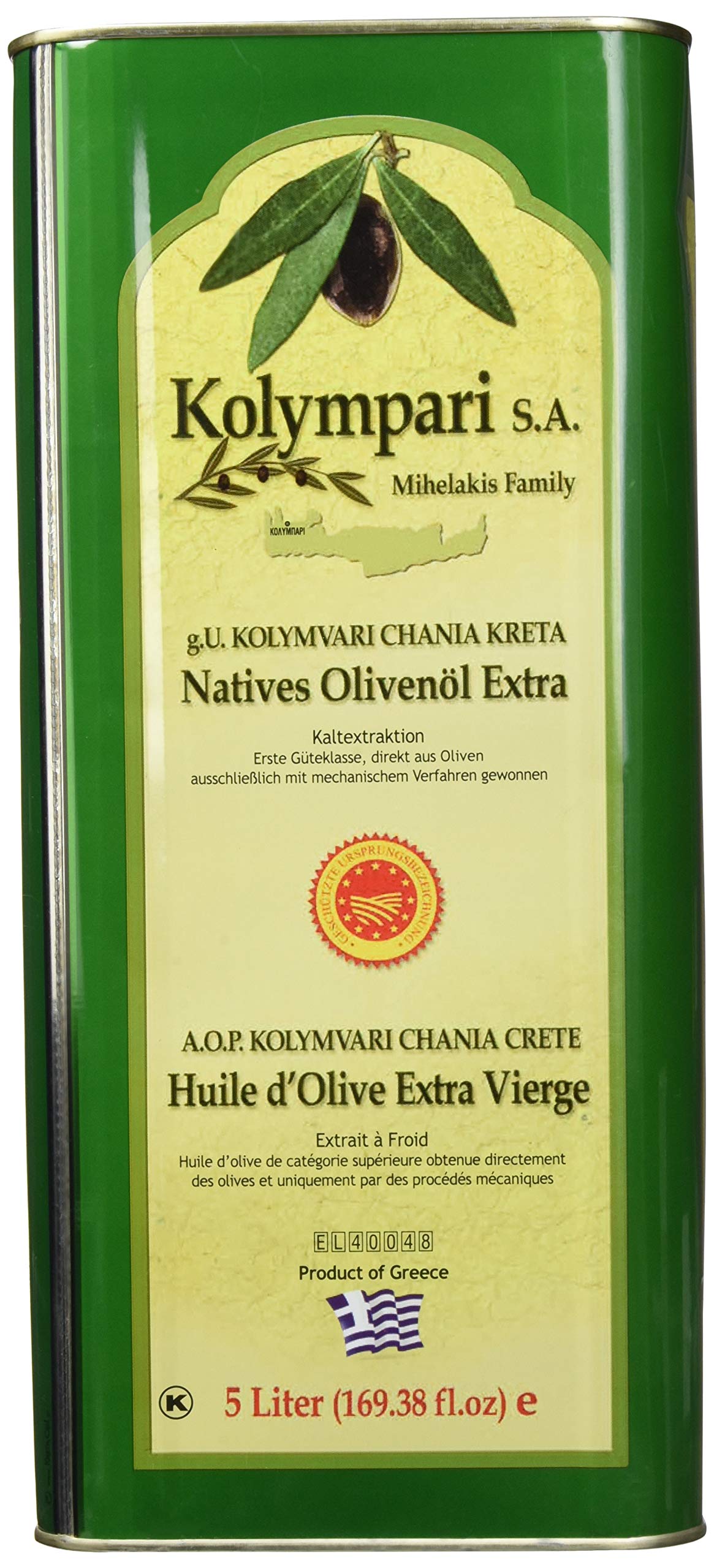 Mihelakis Kolymvari Natives Olivenöl Extra g.U., 5 L