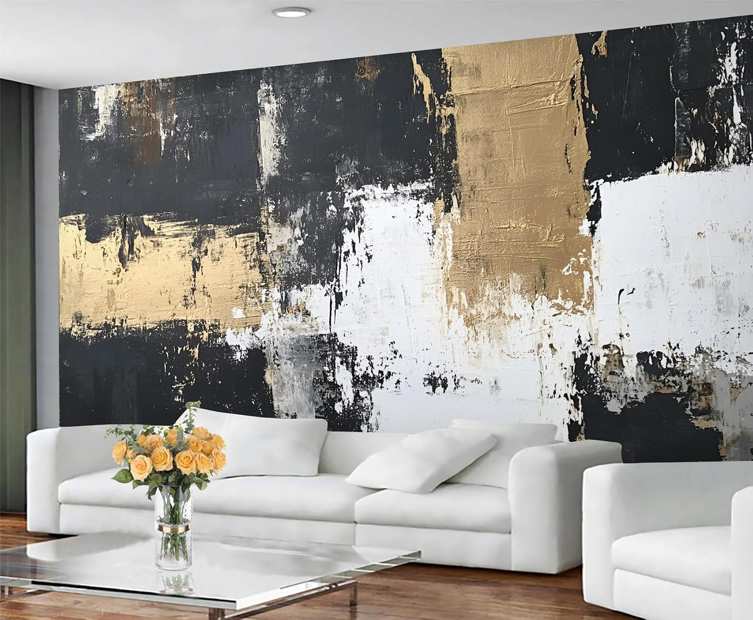 Boho Wallpaper Mural, Black White and Brown Custom Wallpaper,Under The Sea Wall Decor Poster for Bedroom Sofa Office Restaurant (Non-self-Adhesive)