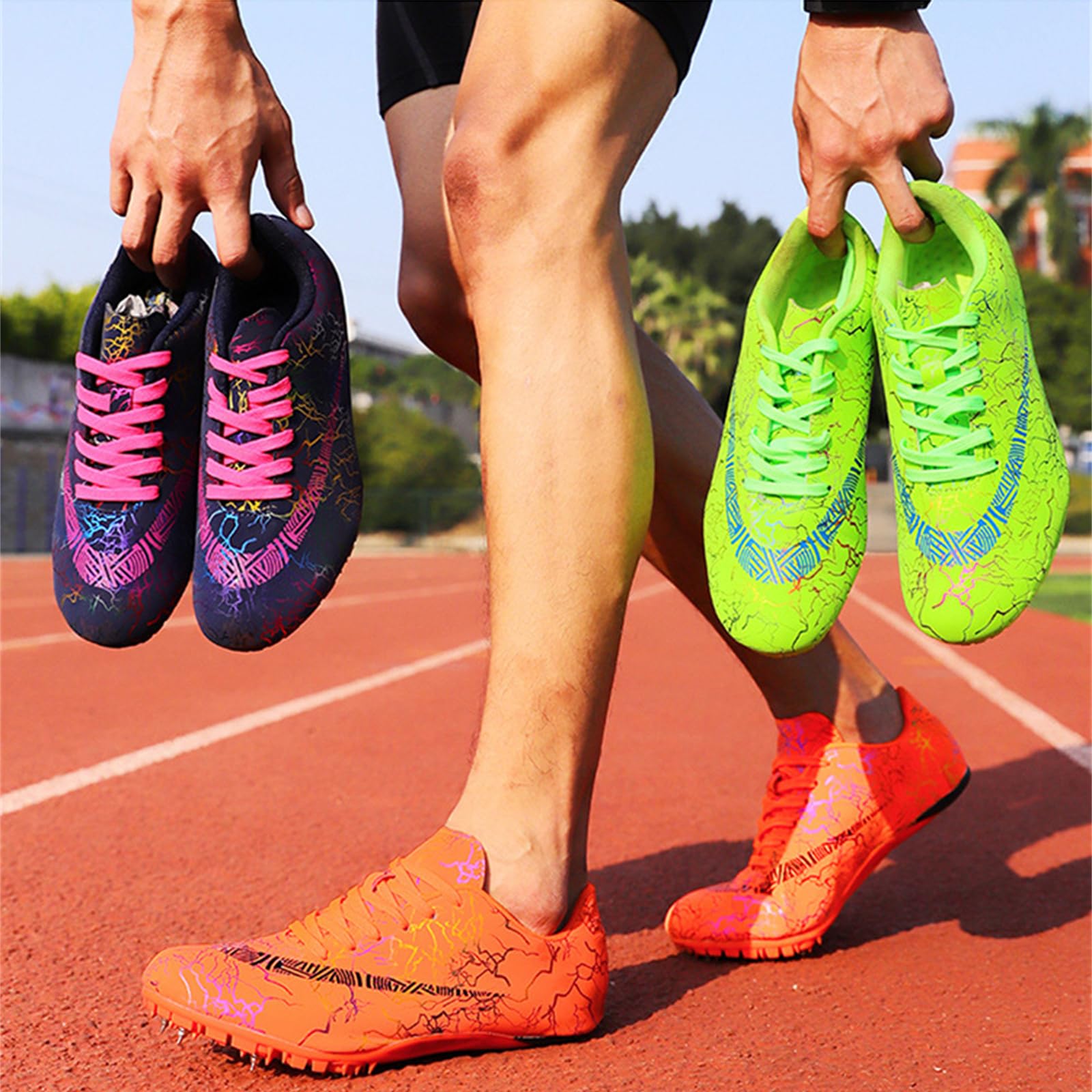 Zapatillas De Atletismo con Clavos,Unisex Zapatos de Atletismo Antideslizantes Juveniles,Zapatillas De Pista Y Campo para Hombre