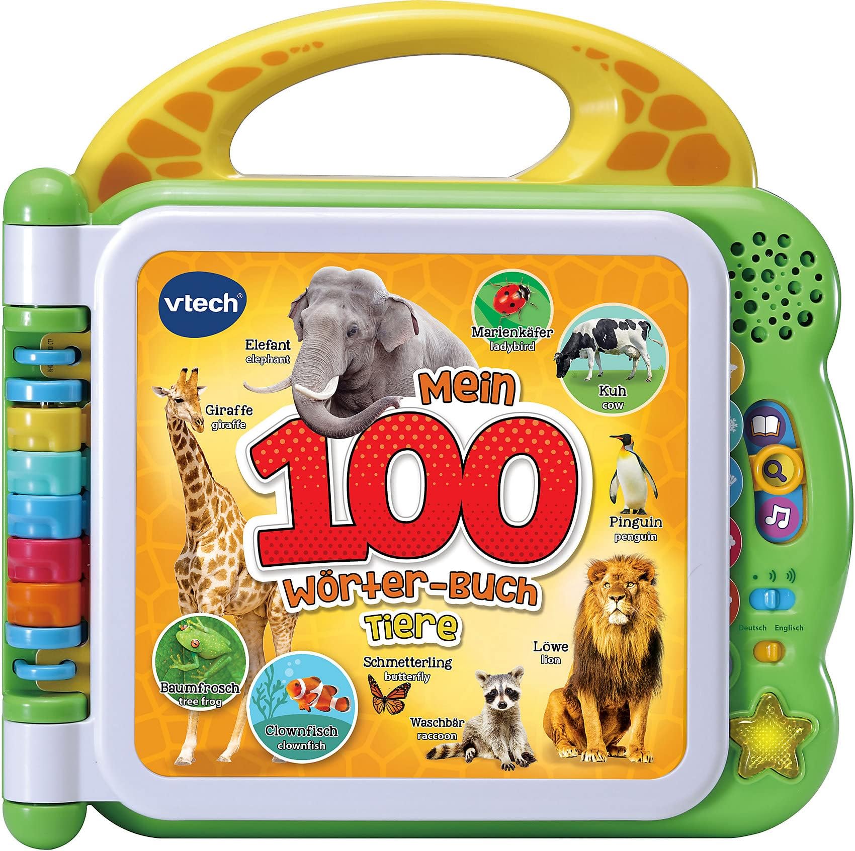 Baby My 100 Word Book: Animals - Interactive Picture Dictionary for Learning First Words - Animal Book with 12 Bilingual Pages in German/English - For Children Aged 2-5 Years