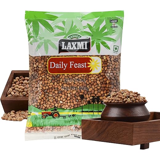 Laxmi Daily Feast Red Chola 500 gm | Cowpea Red | Lobia | Chola Whole Beans | Red Cow Peas | Dried Chawli | Karamani Payar (Pack of 1)