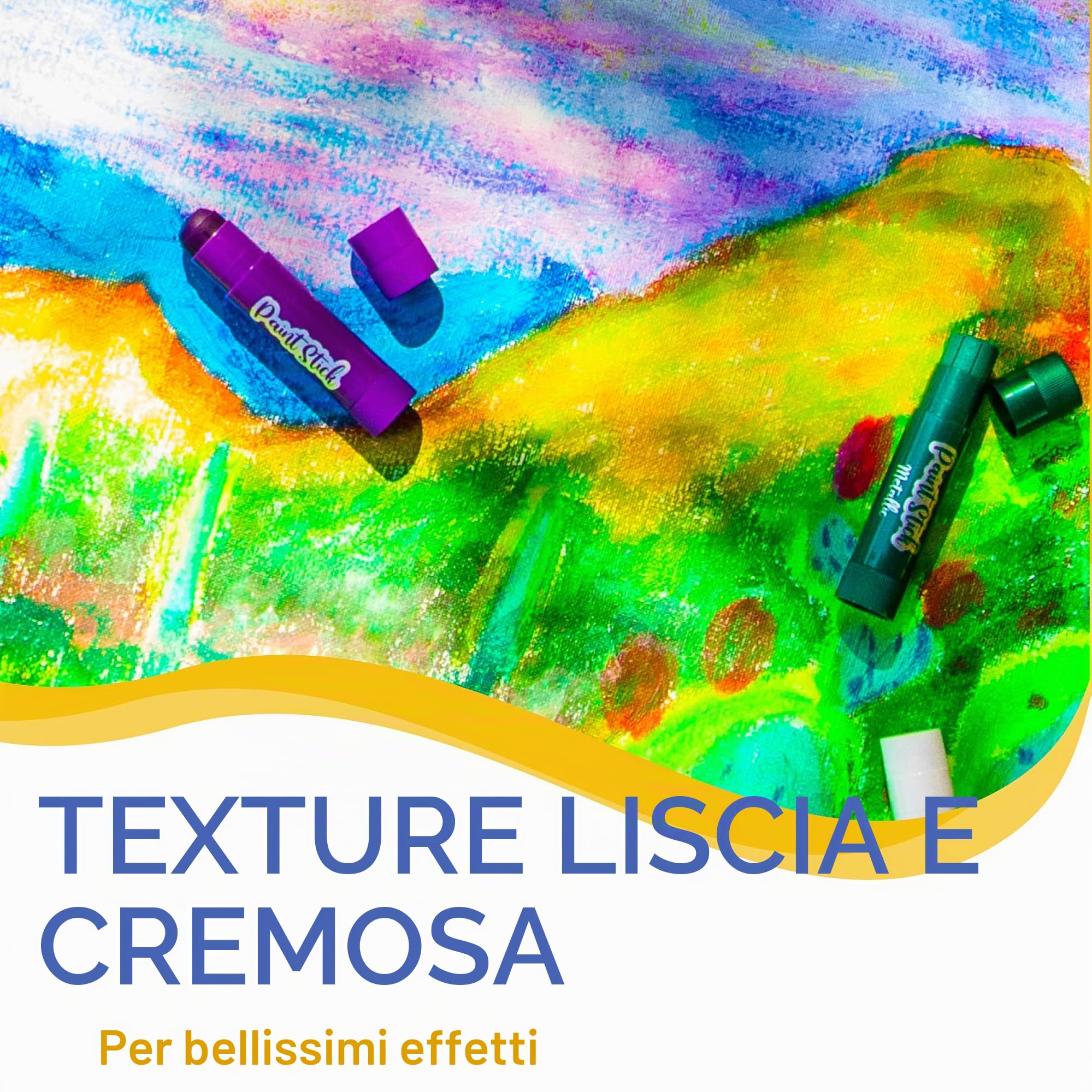 Zenacolor 30 bastoncini di vernice per bambini, forniture artistiche per bambini, in tinta unita