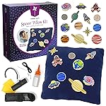 Pinwheel Crafts Beginner Sewing Kit for Kids 8-12 with Telescope - Astronomy Solar System Easy Sew Space Pillow Kit with Planet Patches - Make Your Own Plush Craft