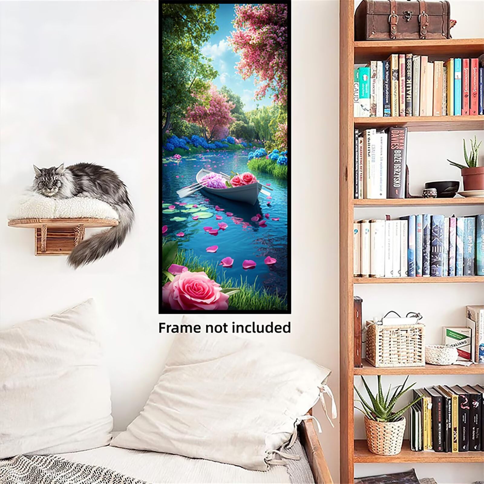 Malen Nach Zahlen 50x150cm Leinwand See Malen Nach Zahlen Erwachsene mit Ohne Rahmen, DIY Kreativ Set für Erwachsene mit Pinseln und Acrylfarbe, Zimmer Deko Aussicht 3 Landschaft Geschenk, P0M-701