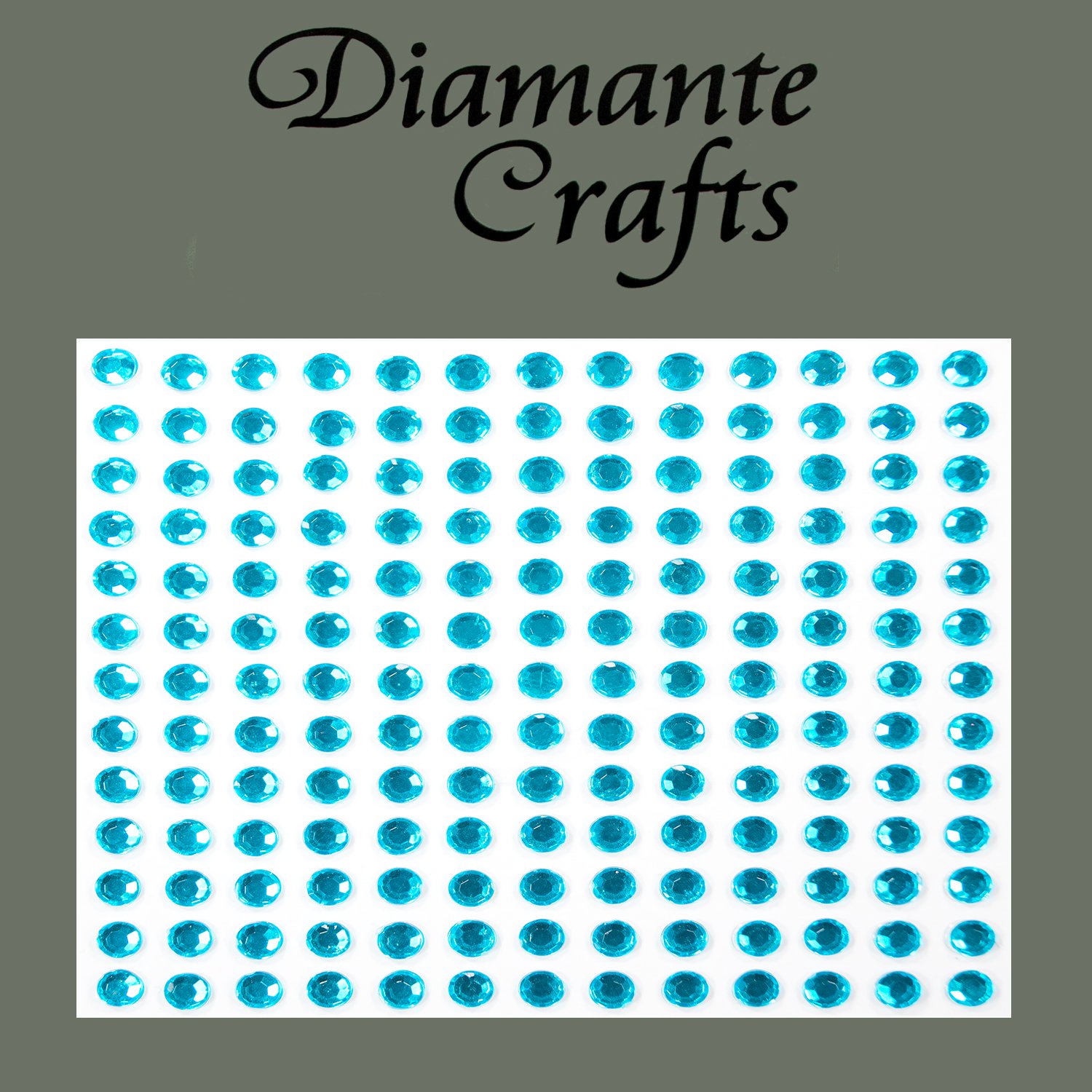 Diamante Crafts Turquoise 169 X 4Mm Diamante Self Adhesive Rhinestone Craft Embellishment Gems - Created Exclusively