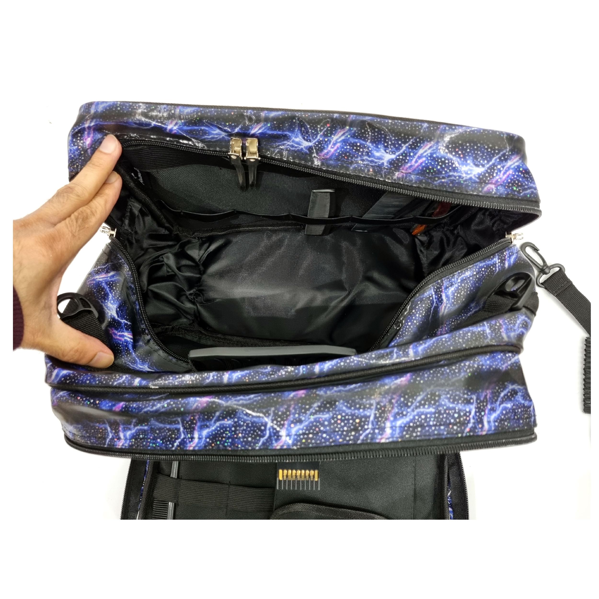 Kassaki Hairdressing Bag, Barber Tool Kit Organizer with Multiple Zip Pockets-Scissor Loops & Compartments - Image 2