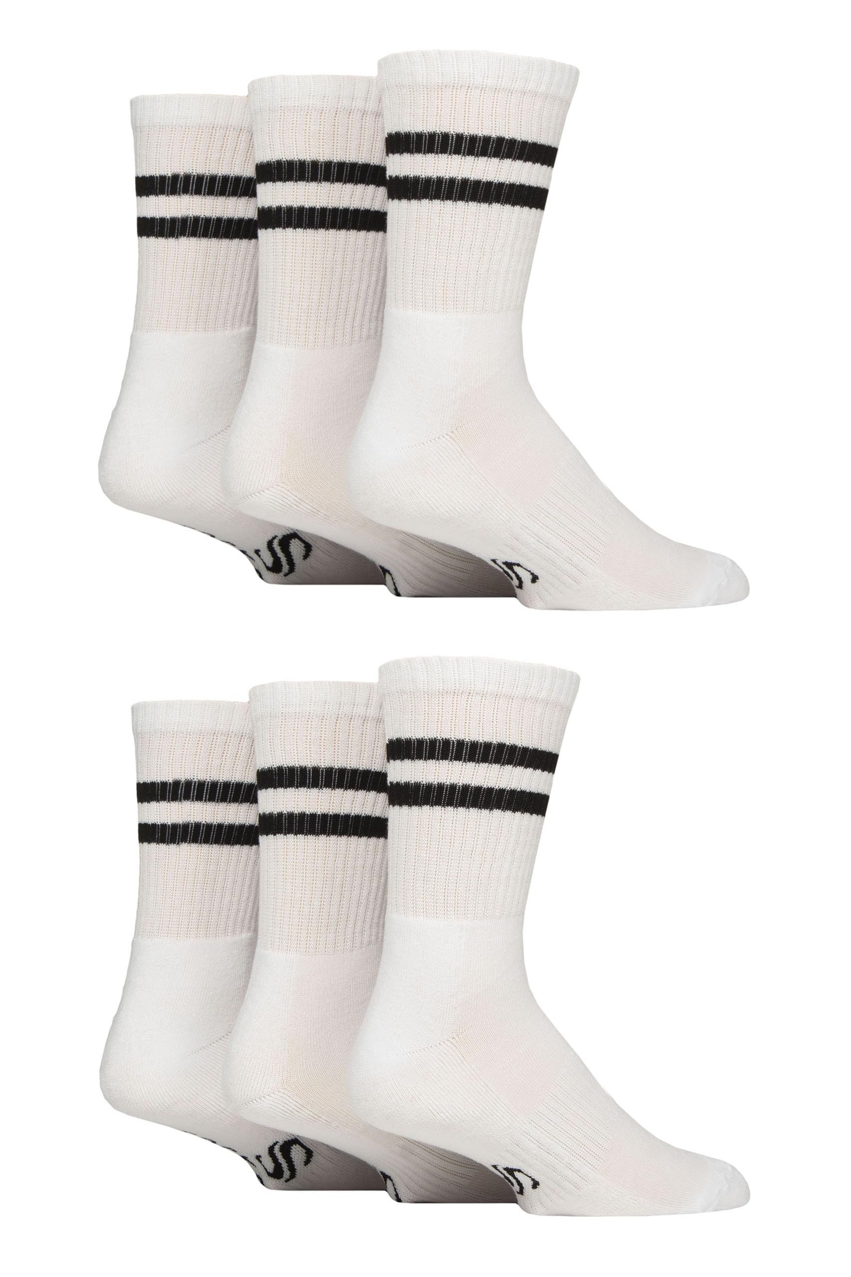 Sockshop Men's White Sport Pack Crew Socks in Size 7 - 11, Sports Direct
