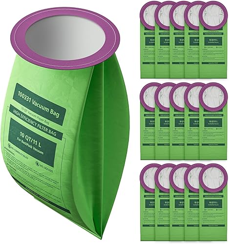 Paquete de 16 bolsas de vacío 100331 de repuesto compatibles con aspiradora ProTeam de 10 cuartos de galón, para Coachvac, Super Coachvac, Megavac,