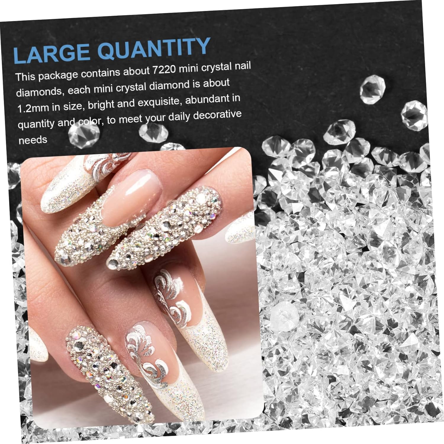 GALPADA 20sets Glass Nail Art Decorations Elegant DIY Manicure Ornaments of Rhinestones for Stunning Nail Designs and Creative Art