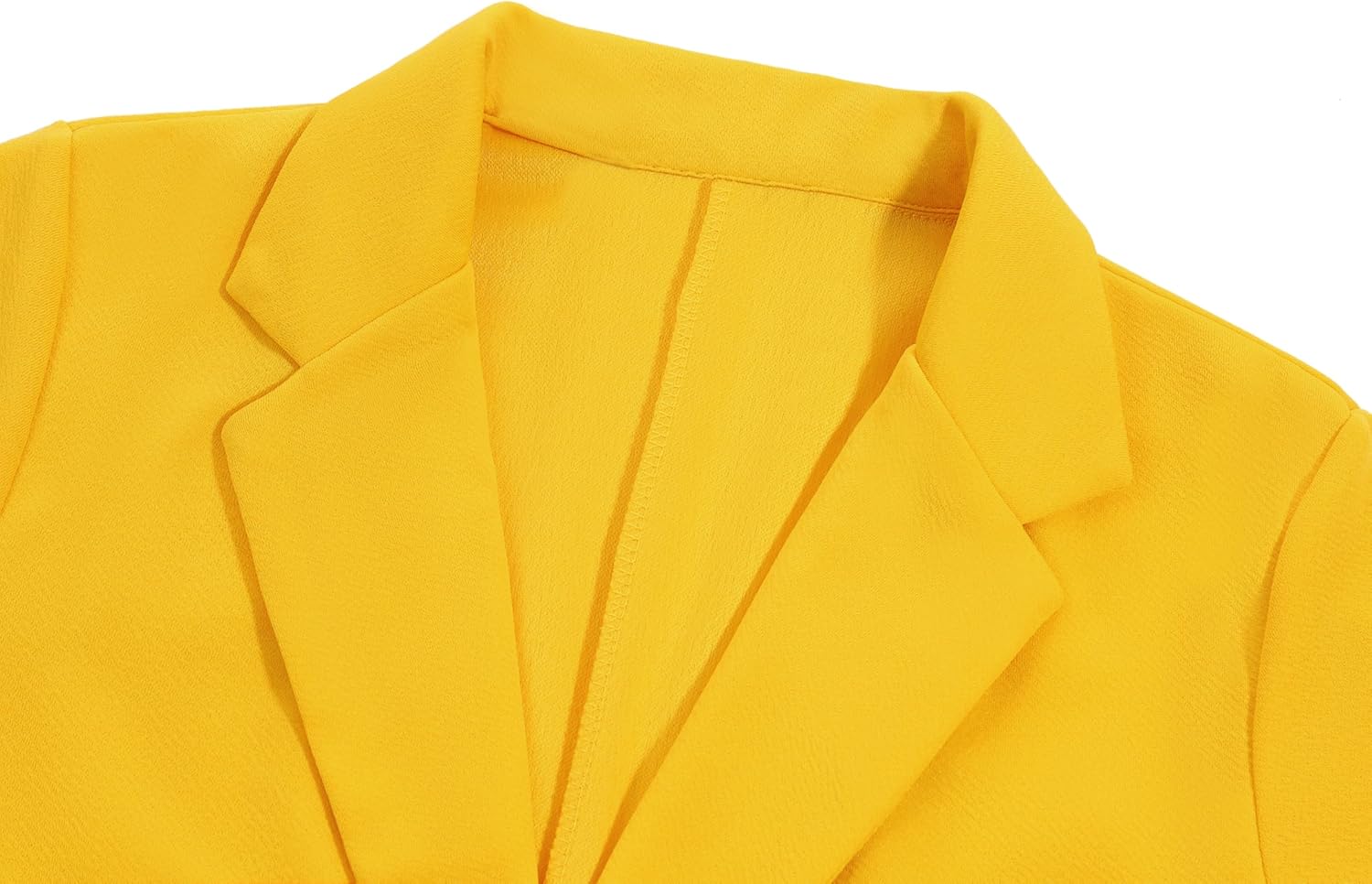 Blazers for Women One Button Notched Lapel Jackets Long Sleeve Blazer Suit Cardigan with Pockets Tailored Outfit(Light Yellow S) - Image 4