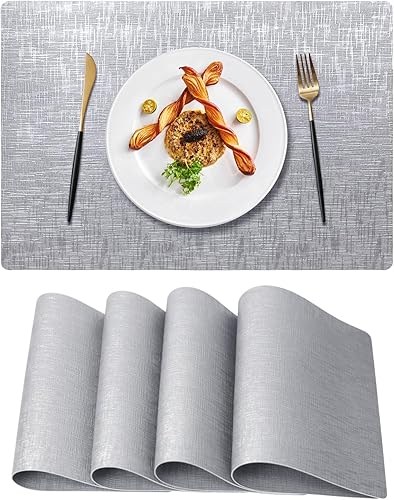 Miniatura 11 de DSJIFGEW - Manteles individuales para cocina, comedor, resistentes al calor, antideslizantes, a las manchas, lavables, de PVC, fáciles de limpiar