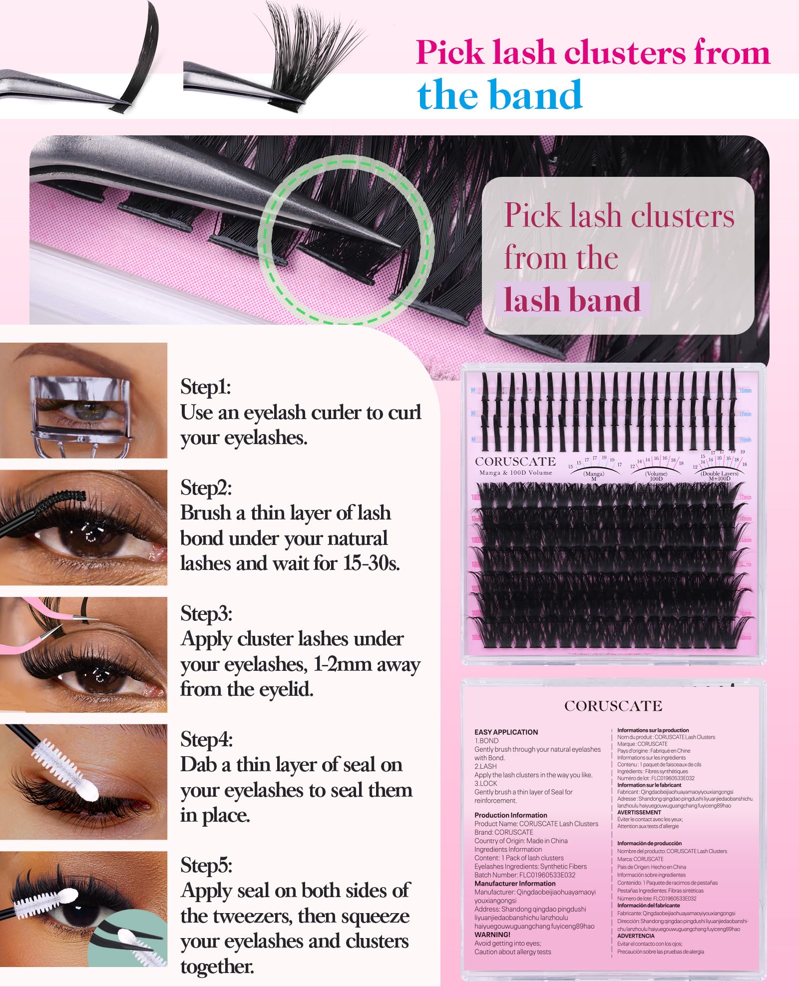 CORUSCATE Brown Lash Clusters with Spikes 60D80D Cluster Eyelash Extensions 12-22mm DIY Spiky Individual Lashes Mega Eyelash Clusters Volume Mink Strip Cluster Lashes: Eyelash Clusters Mini