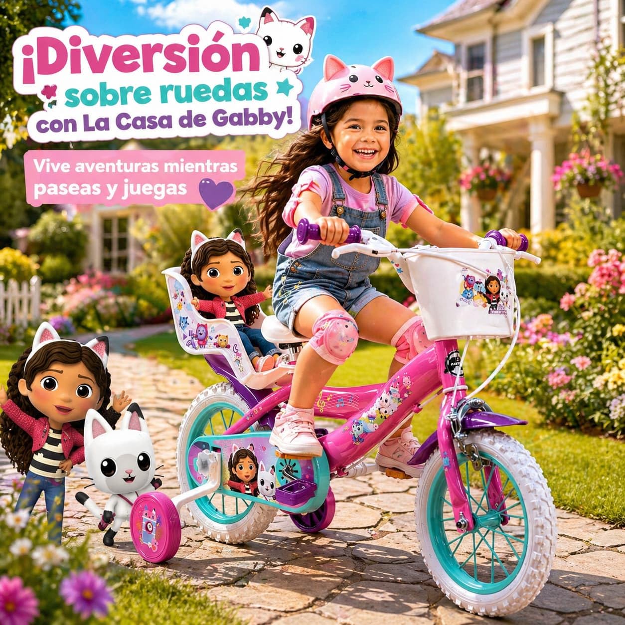 Toimsa Gabby's Dollhouse - Bicicletta per bambini da 3 a 5 anni