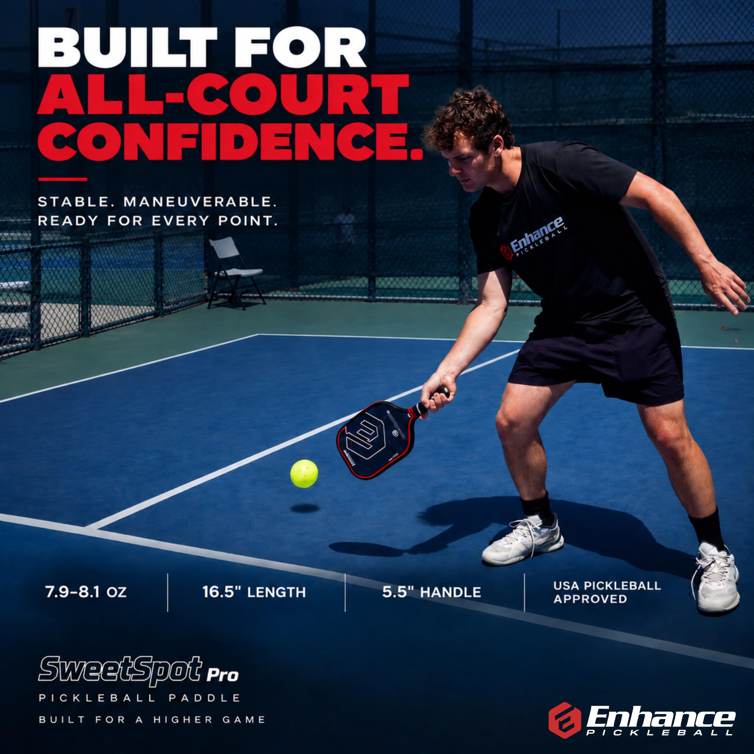 Amazon.com: Enhance Pickleball SweetSpot Pro Paddle – Carbon Fiber