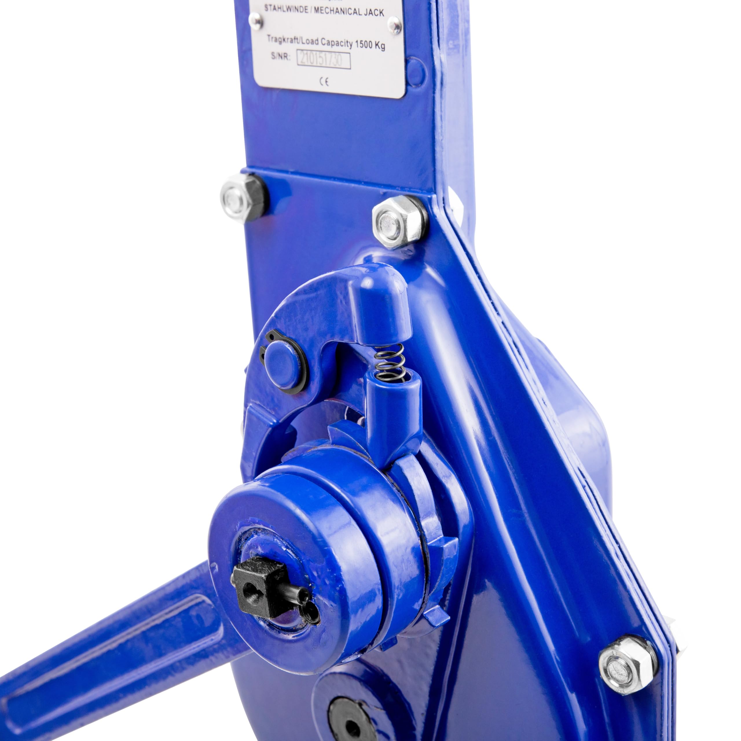 Pallit Stahlwinde 1500 kg / 1,5t – Kurbelwinde für schwere Lasten Sicherheitskurbel, Hubhöhe 600-900 mm Stockwinde Hubwinde Wagenheber Zahnstangenwinde