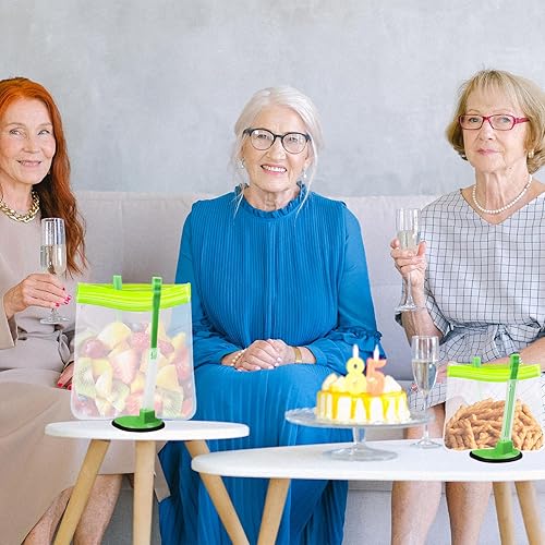 Miniatura 6 de LLMSIX 2 soportes holgados, soporte para bolsas de sándwich, brazos ajustables, soporte para bolsa de congelador, soporte antideslizante para