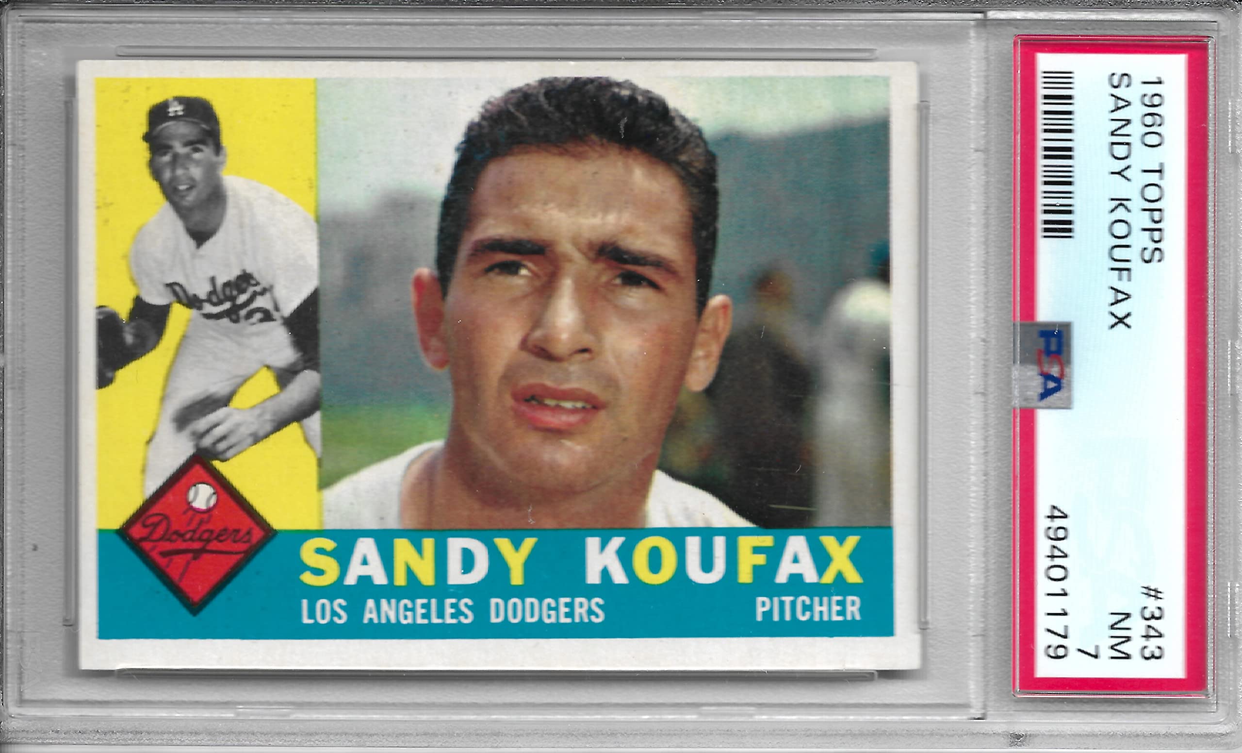 Amazon.com: 1960 Topps Sandy Koufax Card #343 Graded PSA 7 Near Mint :  Collectibles & Fine Art