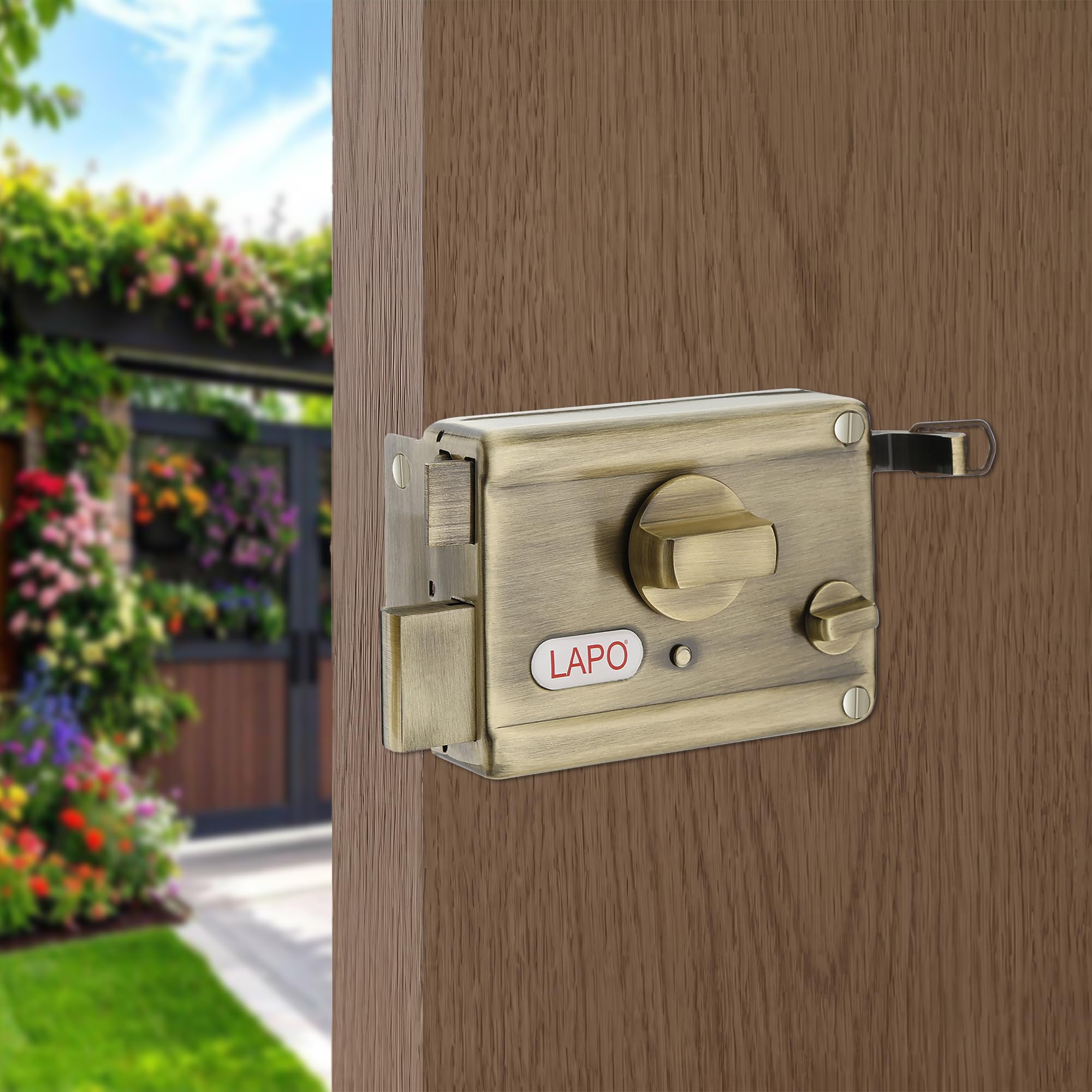 LAPO Rim Lock, Applicable to Main & Safety Doors, TwinPin Extreme Dead Bolt Lock, Suitable for Single, Sliding & Gate Doors, Black Finish, 3 Keys, Reversible Knob, 3 Years Warranty — Amazon image 13
