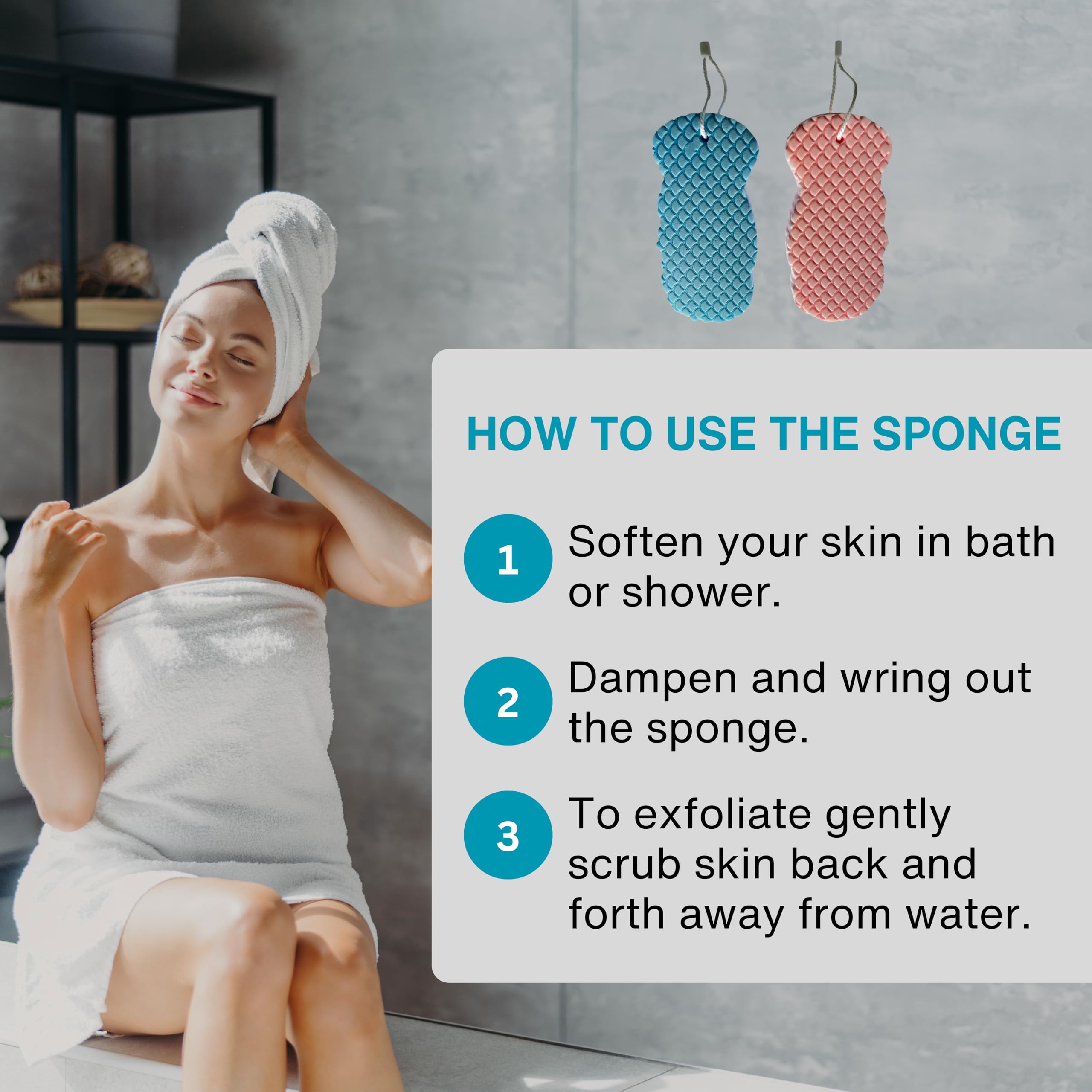 4 spugne esfolianti super morbide esfolianti da bagno e doccia, per rimuovere la pelle morta per il corpo, esfoliante per la pelle, spugna da bagno per adulti e bambini