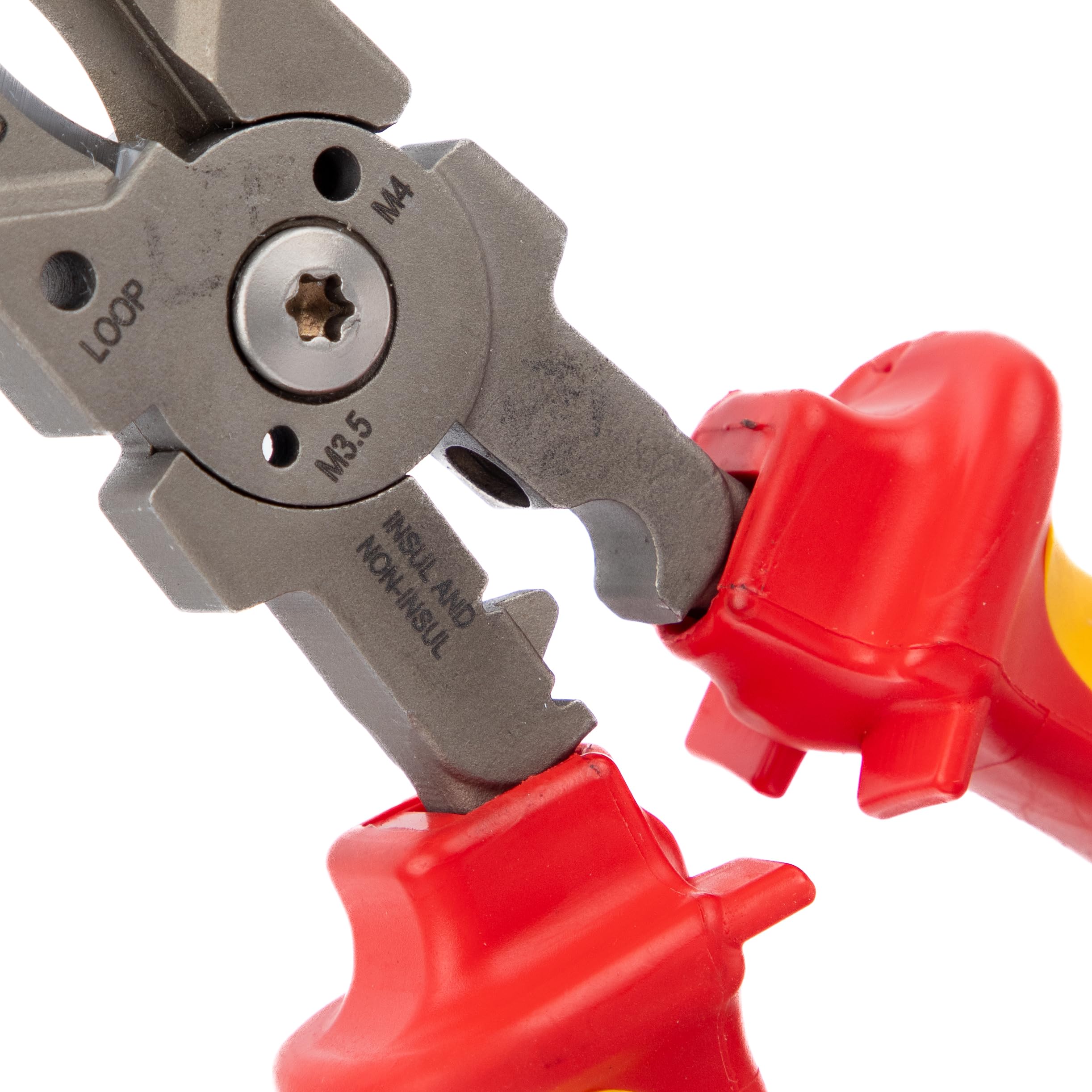 C.K Tools Pince Multifonction VDE 7 en 1 pour Travaux Électriques 210 mm | Six encoches de dénudage pour fils souples et rigides, coupe-boulons M3,5/M4, sertissage de cosses, alésage interne 10-22 mm