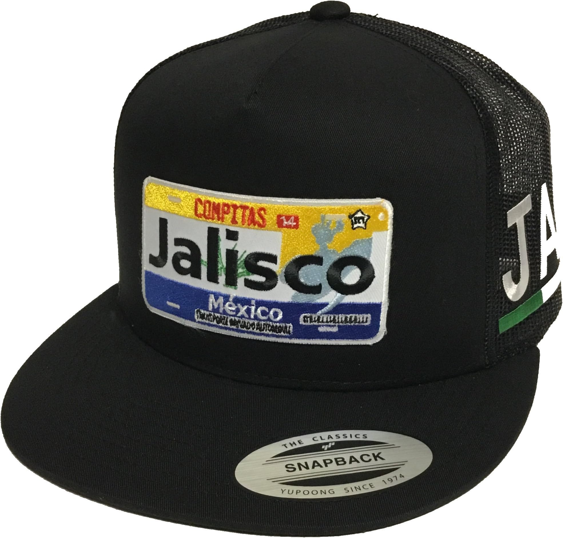 JUSTSWAG Placa de Jalisco 2 Logos Hat Black Mesh Snapback