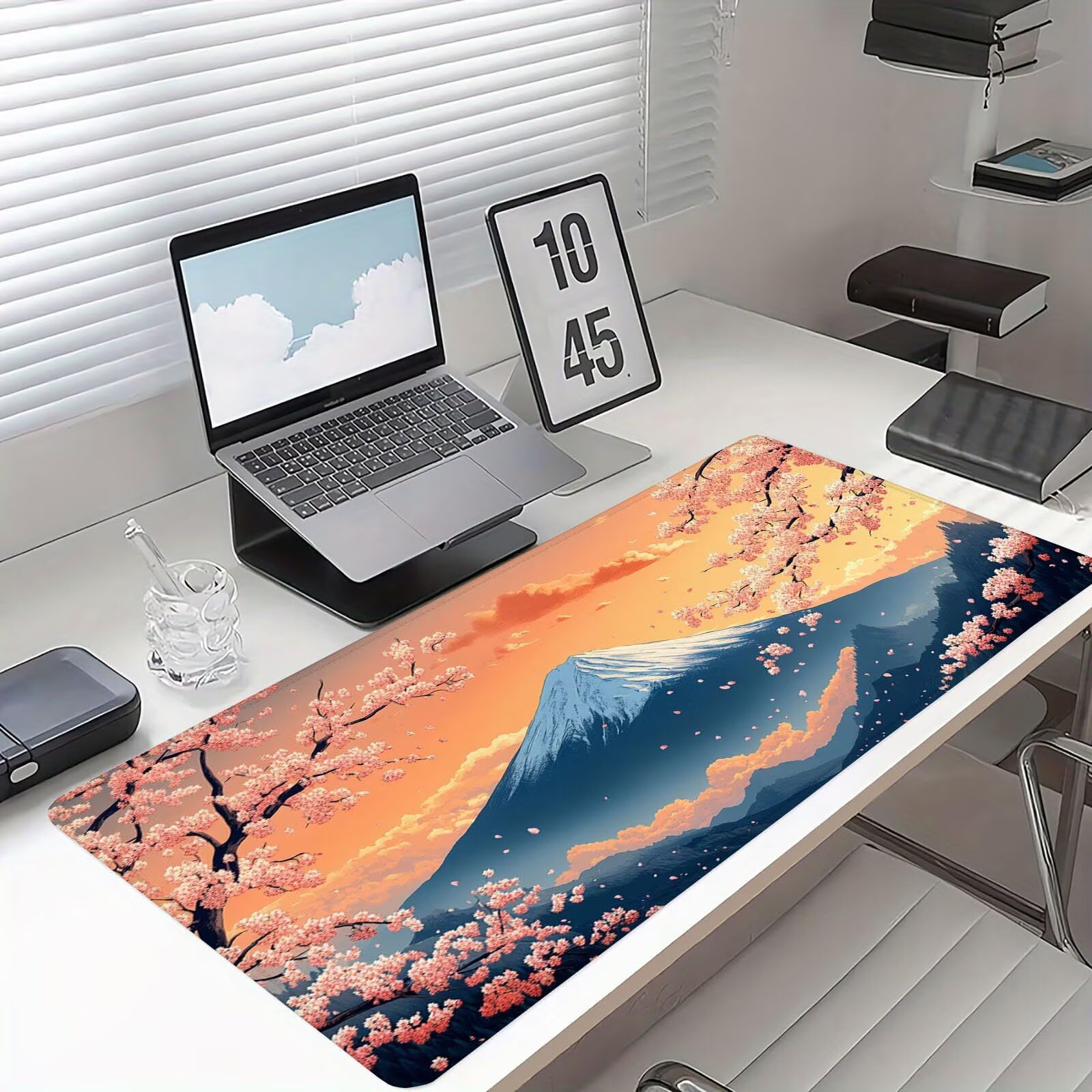 Kreskówkowa podkładka pod mysz XXL Śnieżna Góra 1600 x 800 mm Podkładka pod mysz do gier, duża wodoodporna antypoślizgowa mata na biurko, podkładka pod mysz szyte krawędzie dla graczy, komputer,