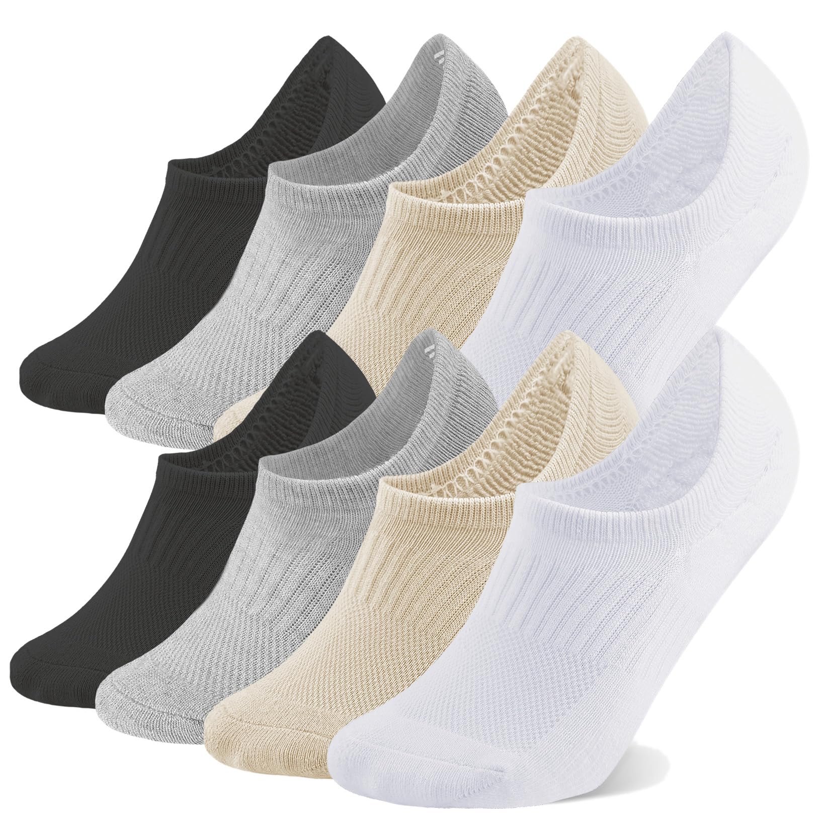 EPEIUS Thick No Show Socks for Women Athletic Ankle Socks Cushioned Running Low Cut Non Slip Footies 3/6 Pairs