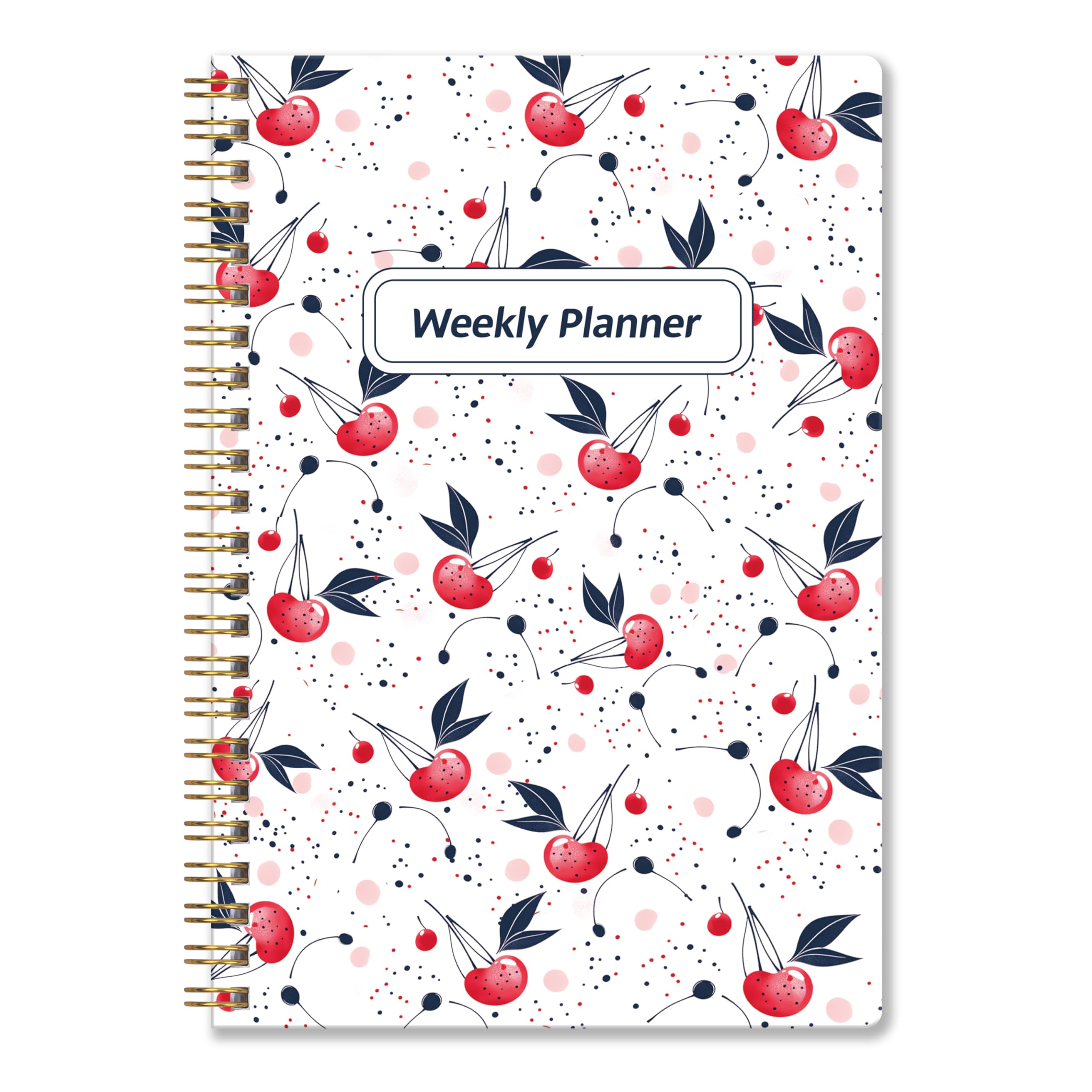 Undated Weekly Planner- Weekly Goals Notebook, A5 To Do List Planner, Habit Tracker Journal with Spiral Binding（Flower-1）