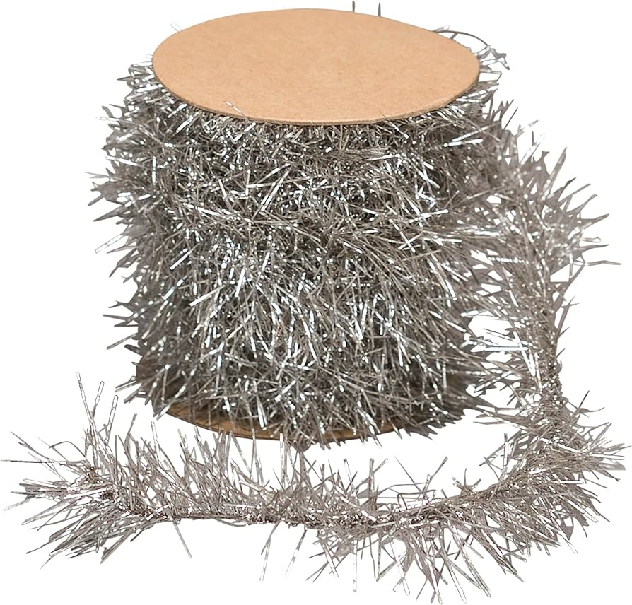 Amazon.com: Tinsel Garland - Silver : Home & Kitchen