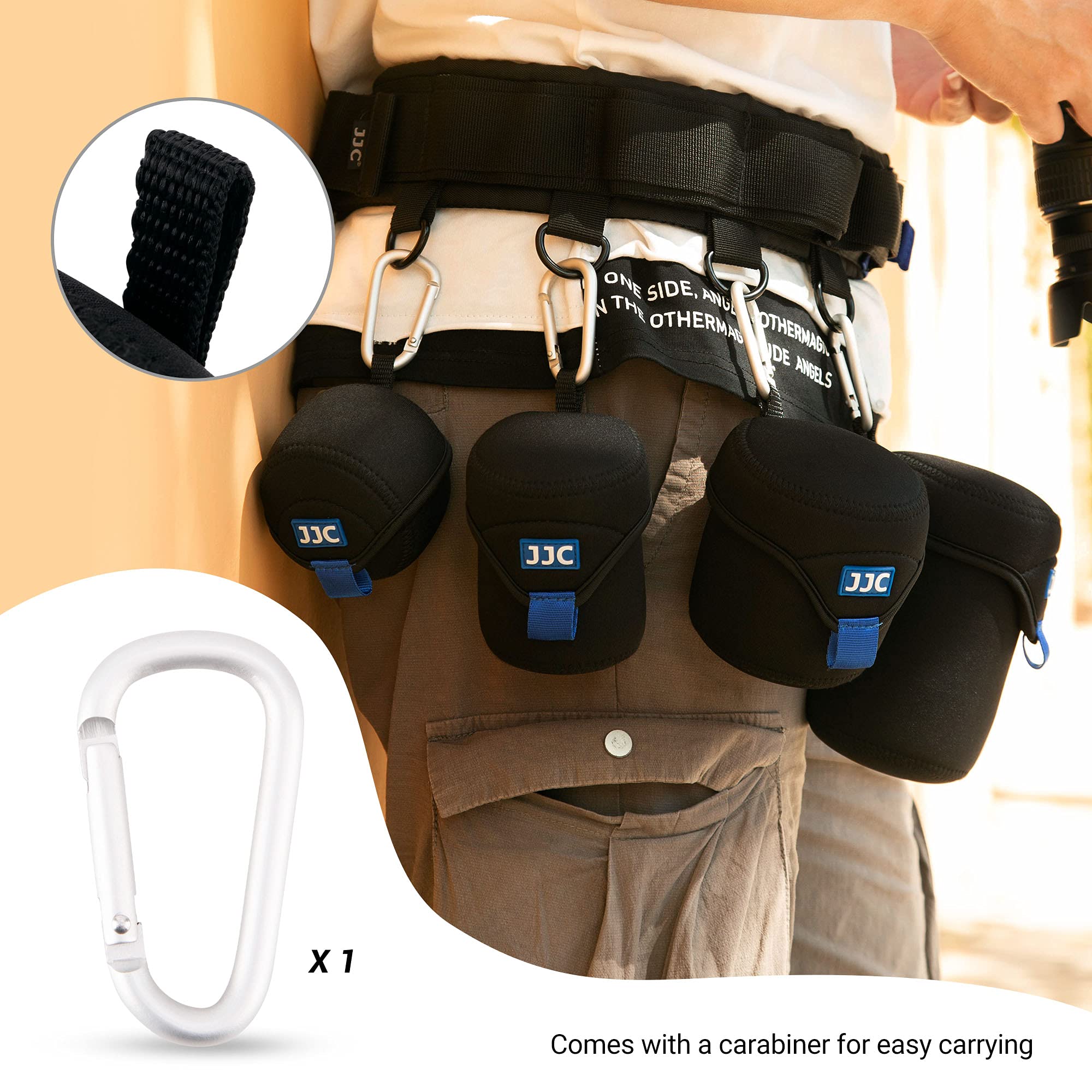 JJC Custodia per obiettivo lenti neoprene protettiva per Canon Fuji Olympus per Nikon obiettivi, L Fits Lens ≤ 78x78mm