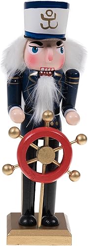 Miniatura 1 de Clever Creations Cascanueces de madera tradicional capitán de 8 pulgadas decoración navideña festiva para estantes y mesas