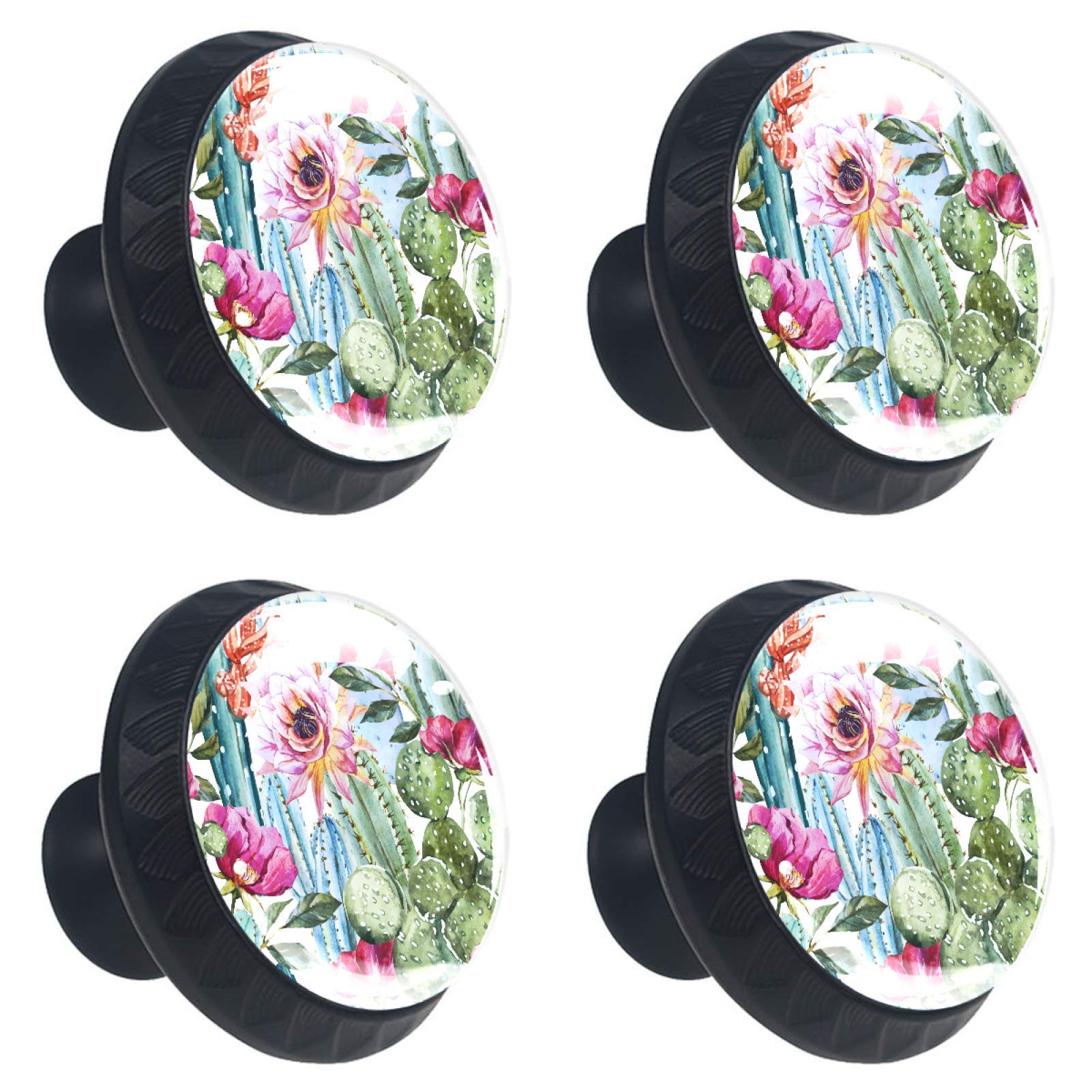 Boutons de meuble ronds en verre bouton tiroir cactus 30 mm