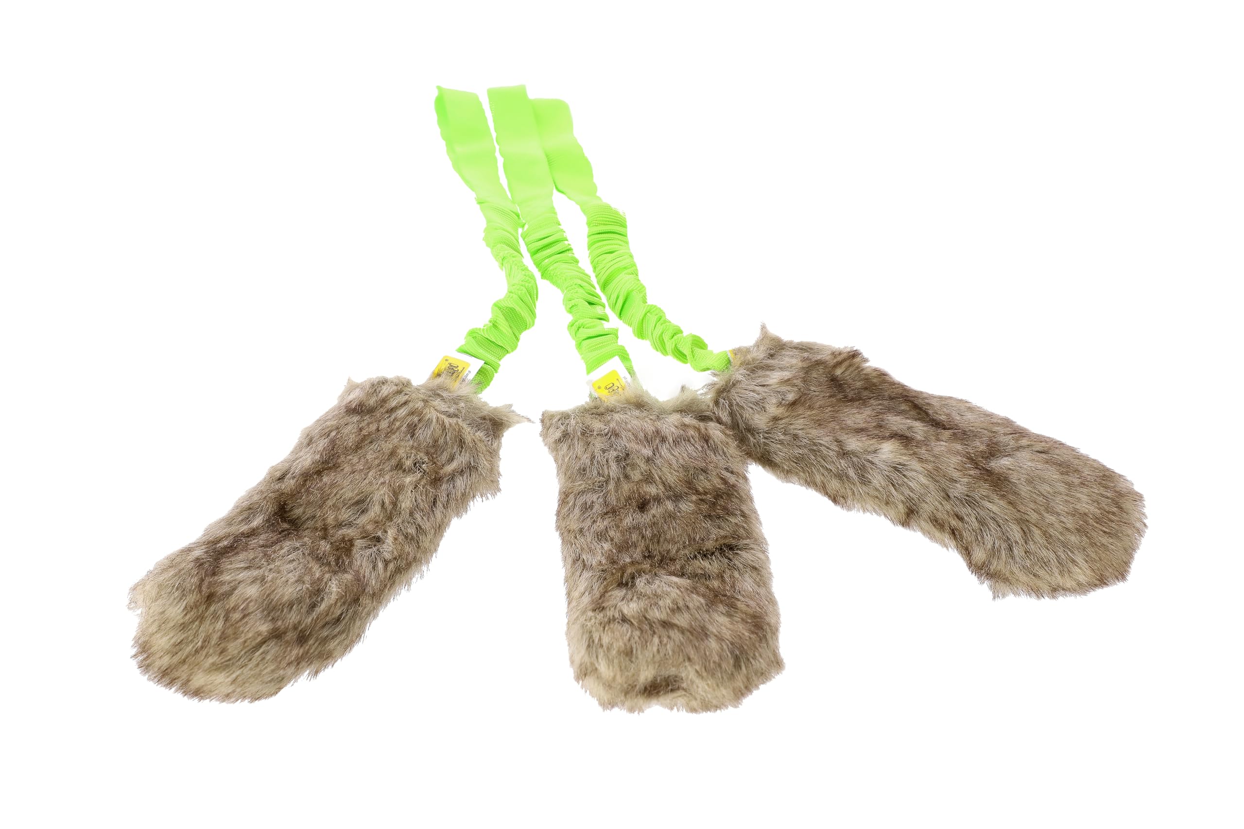 Zestaw DINGO: 3 x polarowa zabawka do ścigania psów, sztuczne futro, piszcząca teaser o długości 55 cm, uchwyt bungee do zręczności, tresury psów, pobieranie, gonienie, zabawa, wszystkie rasy psów,