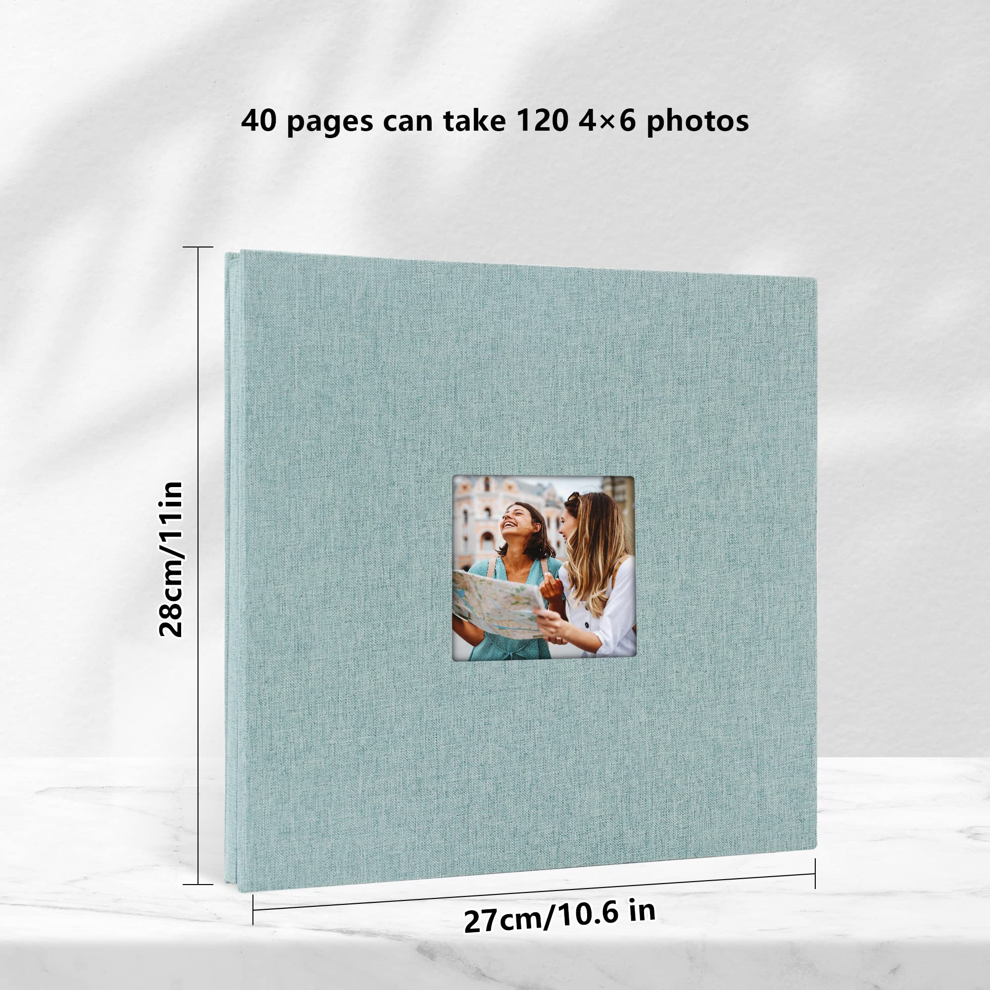 Yopih Album Foto Autoadesivo Album Fotografico Fai Da Te Fotos 10X15 Memories Album Portafoto Pagine Bianche e Copertina in Lino Regali Nozze Natale Valentino Regalo di Anniversario Compleanno bambini