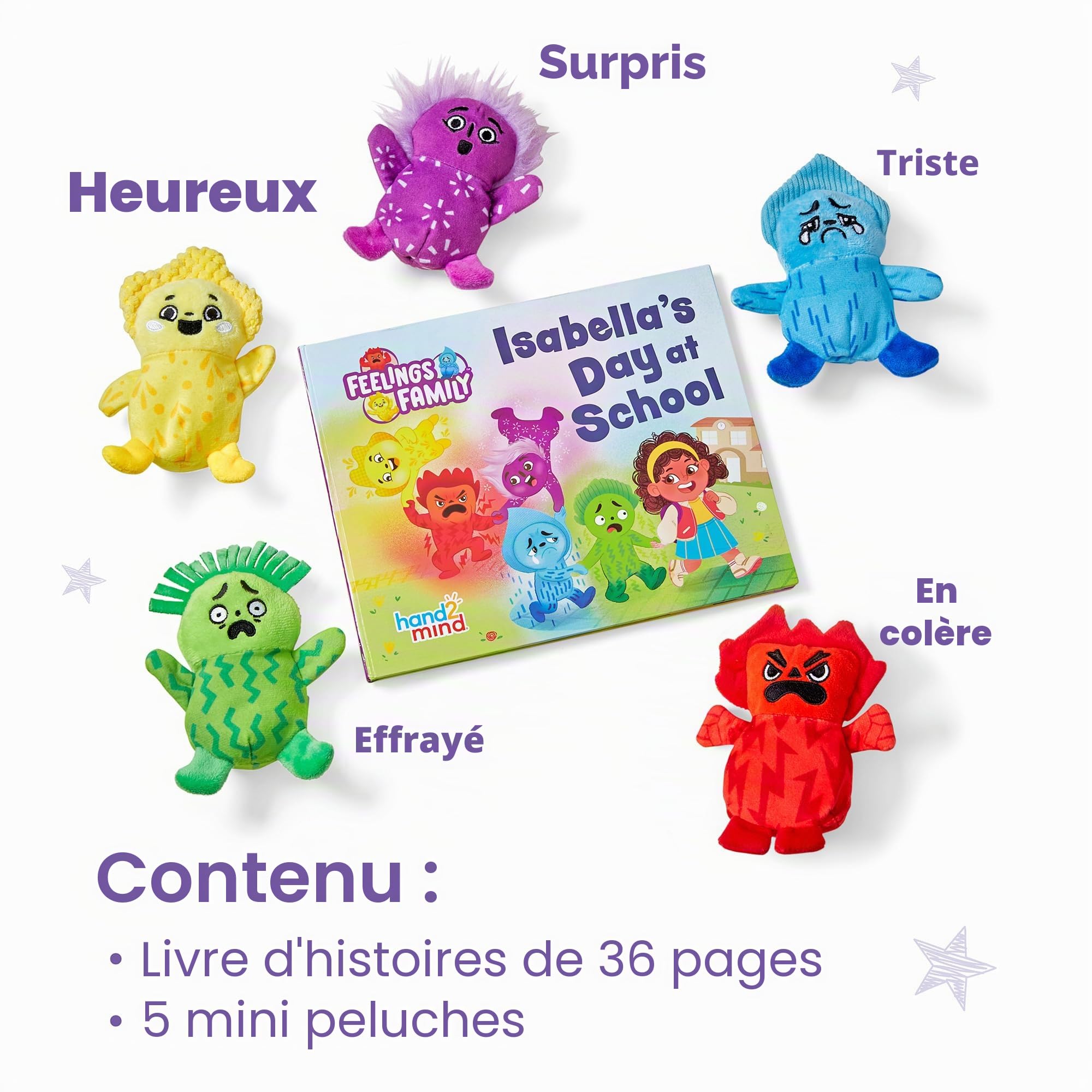 Learning Resources Meet The Feelings Family Ensemble avec Livre, Jouets Mixtes, Livres pour Enfants, Comprend 5 Peluches représentant Les émotions, dès 3 Ans