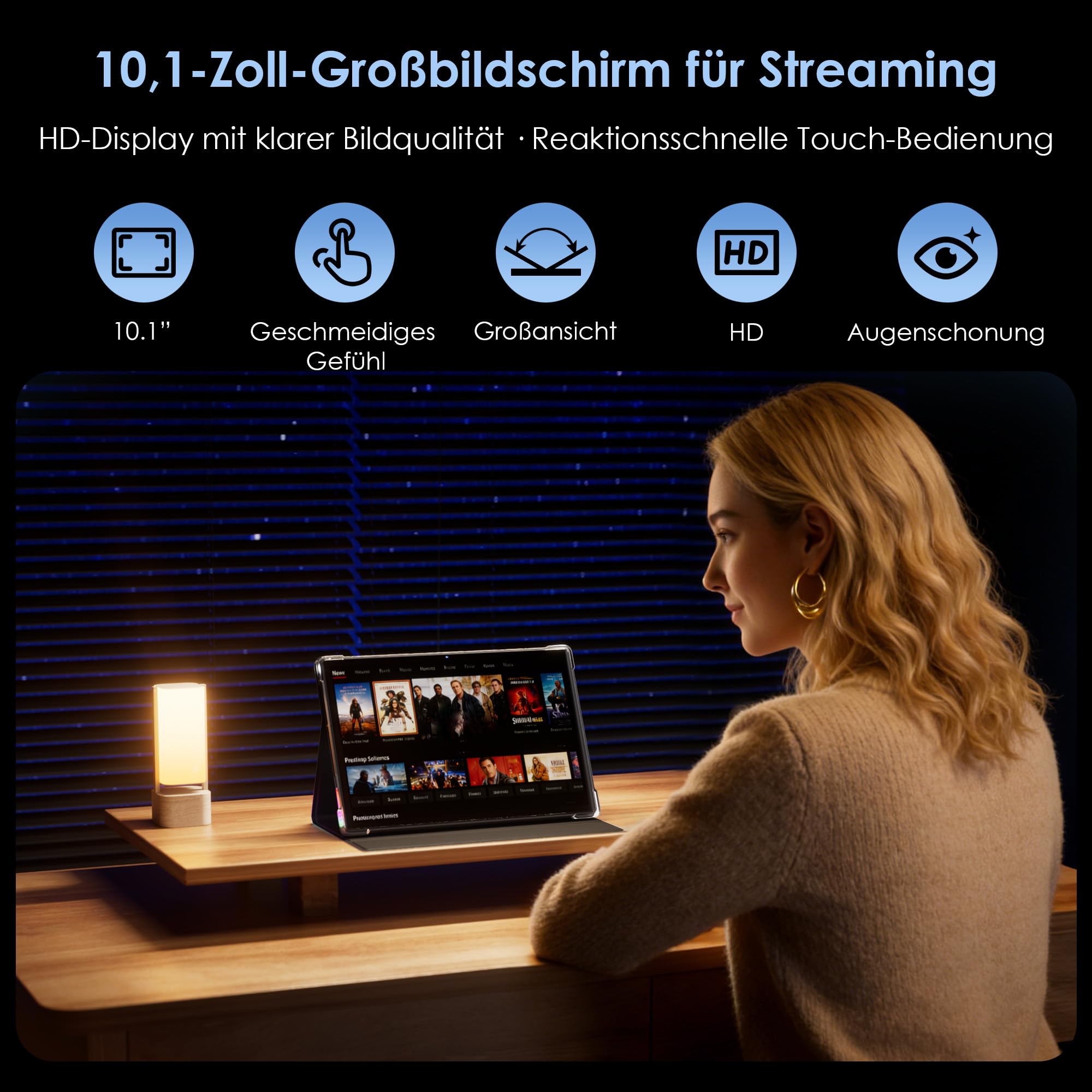 ZENTALITY Android 15 Tablet 10 Zoll HD IPS System mit Gemini AI 30GB RAM+128GB ROM(TF 2TB) Widevine L1 Face ID 9000mAh Octa-Core 2.0GHz 5G WLAN/BT5 Dual Kamera Bildschirmübertragung Split Screen Modus
