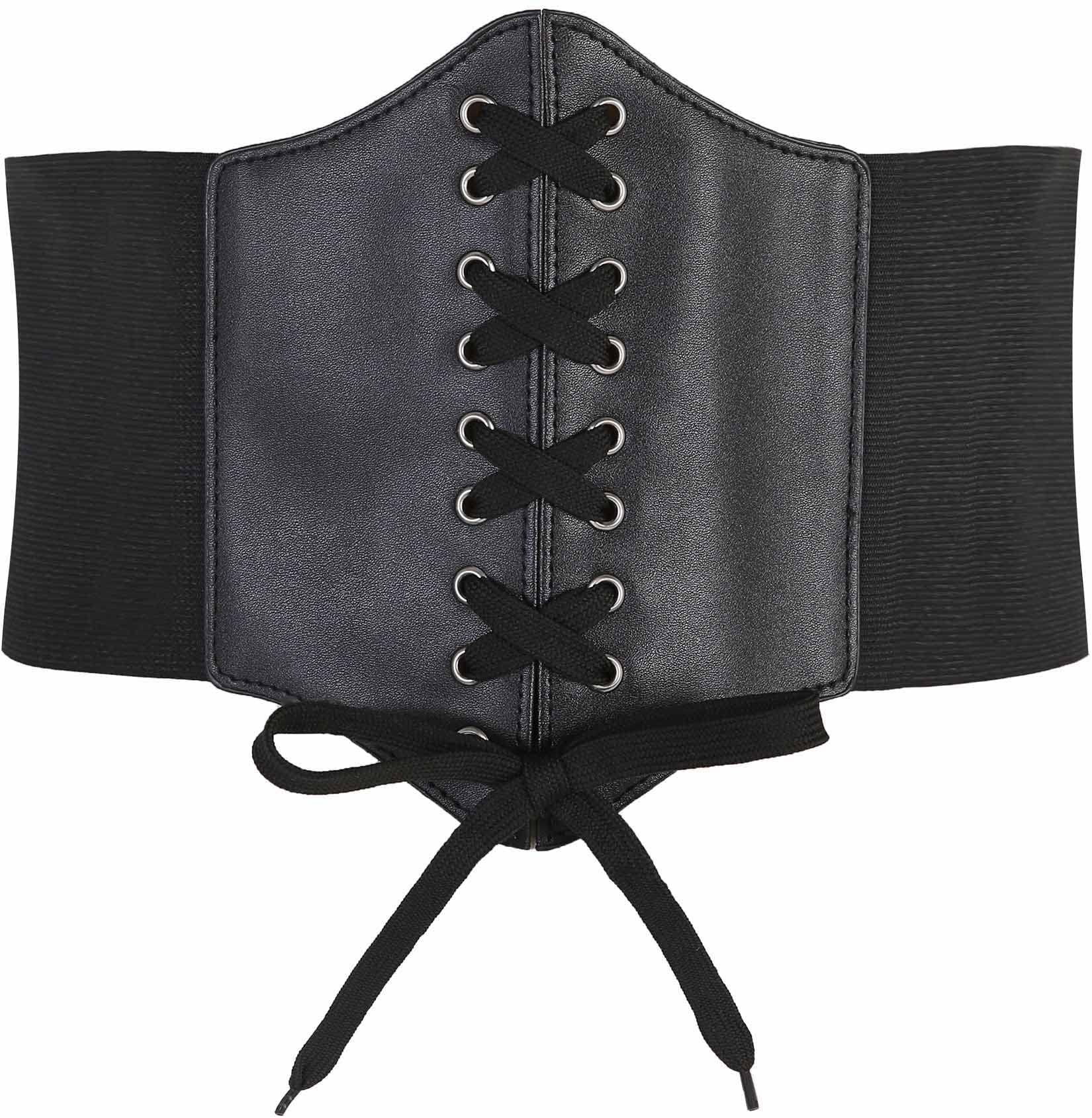 HoerevElastic Wide Band Elastic Tied Waspie Corset Waist Belt