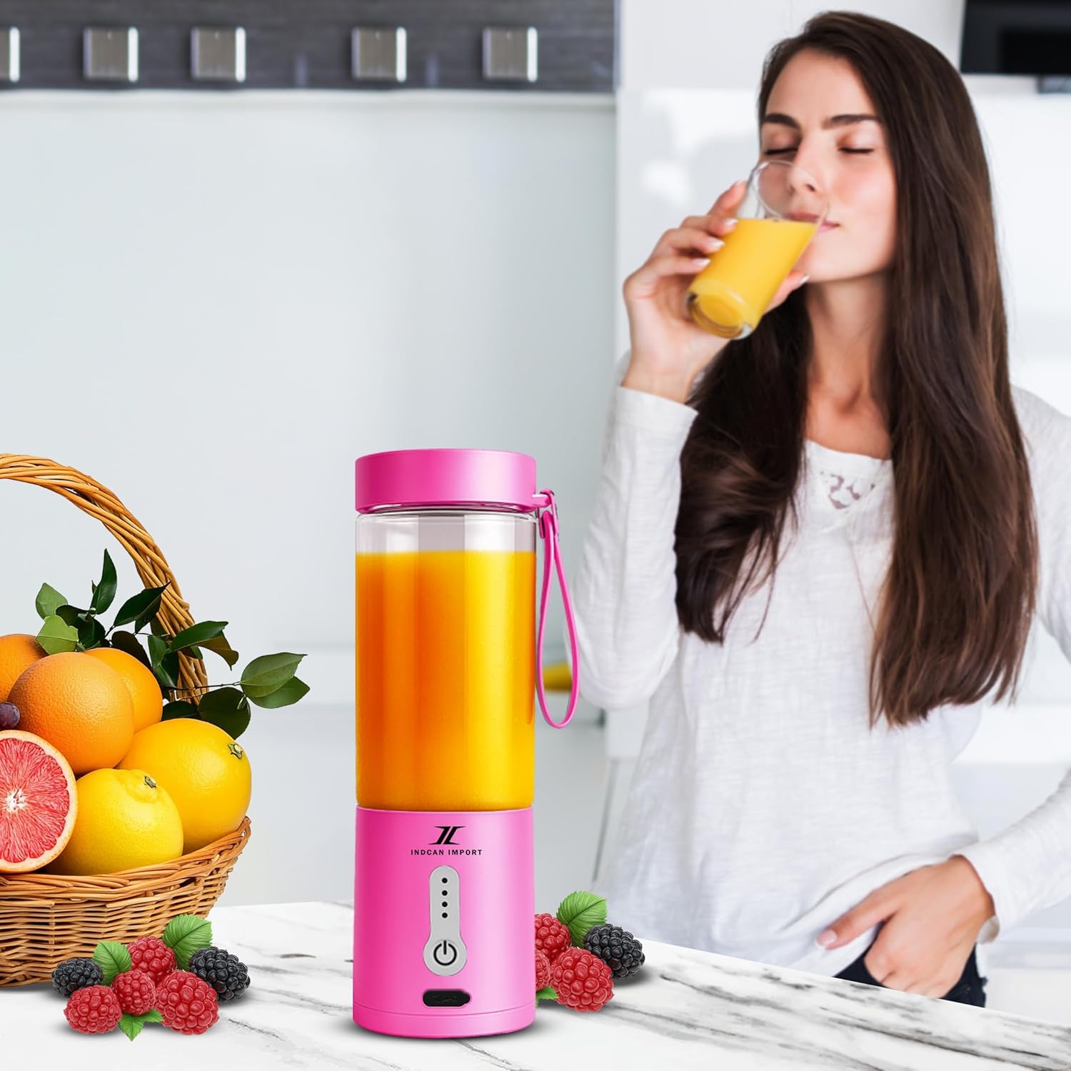 Portable Blender for Shakes & Smoothies | 6-Blade USB Rechargeable Juicer | Personal Mini Blender for Travel, Gym & Office | BPA-Free, Easy to Clean, Crushes Ice & Frozen Fruit