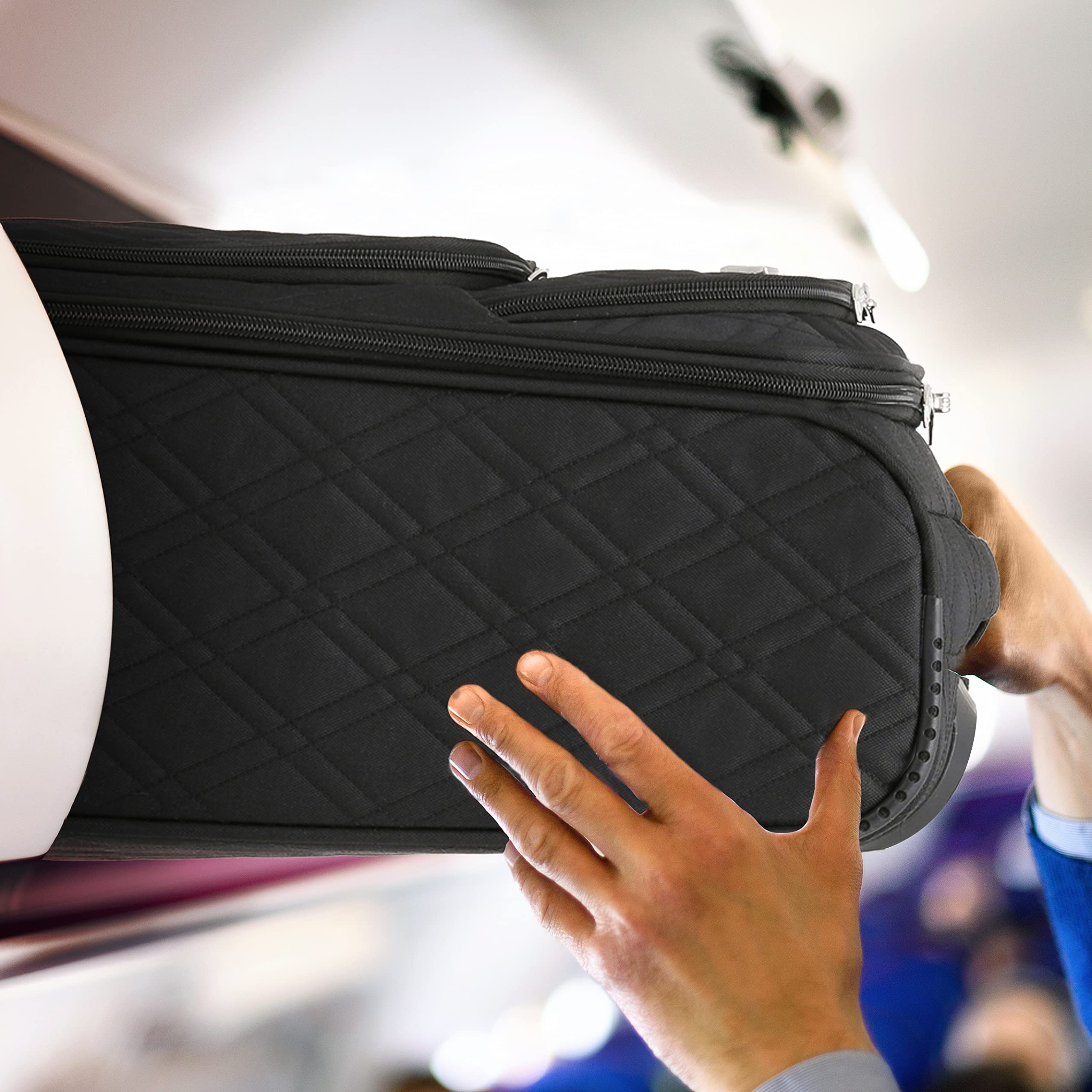 Flight Knight Lightweight 4 Wheel 800D Soft Case Quilted Suitcases Anti Crack Cabin & Hold Luggage Options Approved for Over 100 Airlines Including easyJet, BA & Many More!