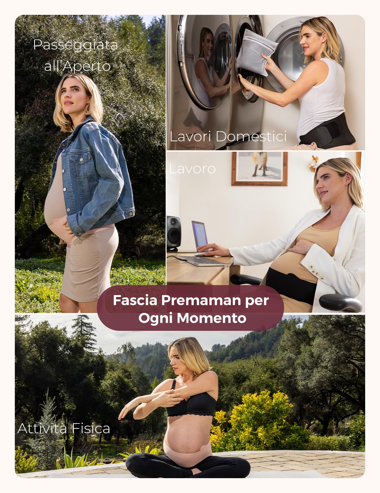 momcozy Pancera per Gravidanza con Sostegno Lombare – Faja Premaman Regolabile, Tessuto Traspirante per Alleviare Dolori Addominali, Pelvici e Lombari