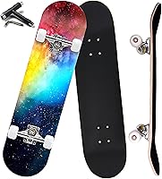 Vista 10 de Patinetas longboard completas para principiantes, niñas, niños, jóvenes, adolescentes, adultos, de 31x8 pulgadas, patinetas de 7 capas de madera