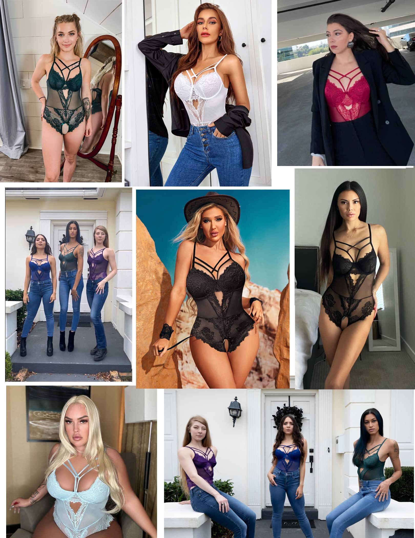 Avidlove Damska koronkowa bielizna erotyczna, gorset, Curvy Bodysuit Teddy One Piece