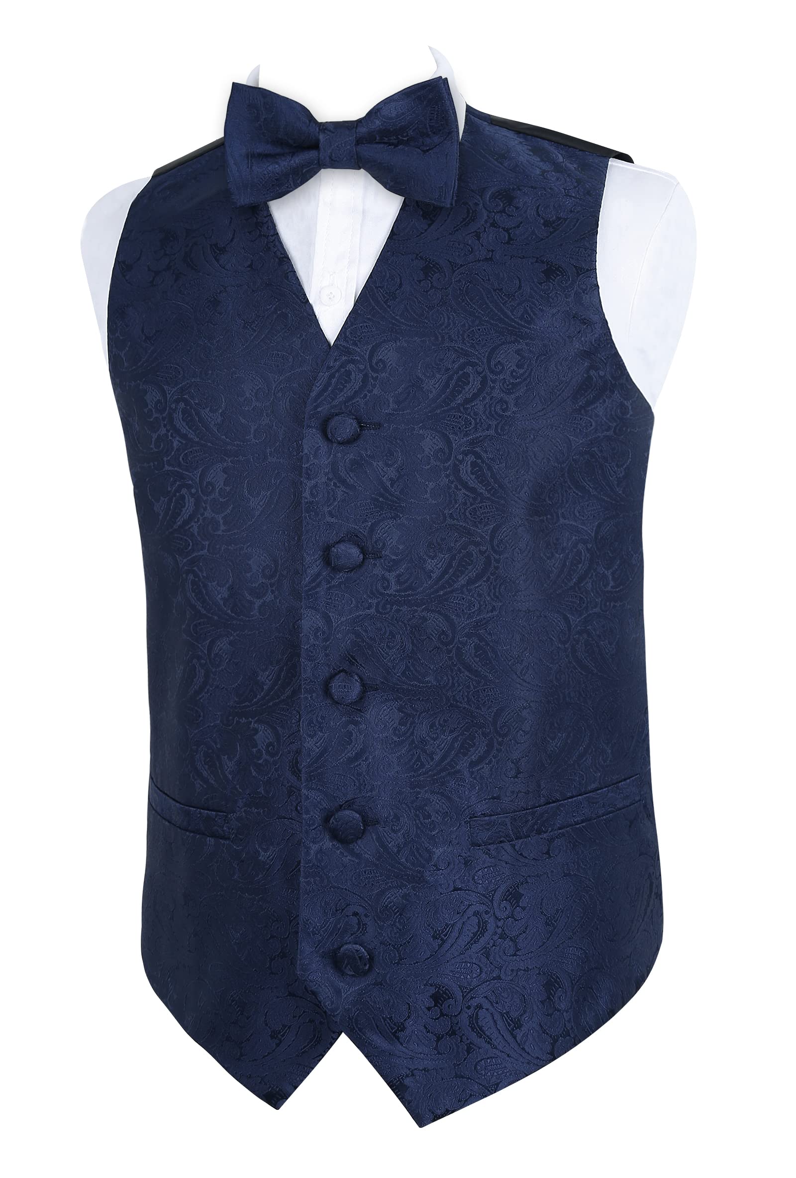 Alizeal Set classico da ragazzo con papillon e gilet cachemire