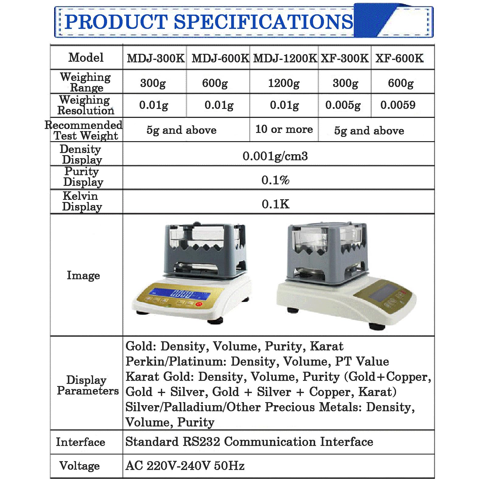 Goldreinheits-Analysegerät,Gold-K-Wert-Tester,Testgerät Für K-Gold,Silber,Laborgenaue Messung Für Juweliere Und Pfandhäuser MDJ-600K