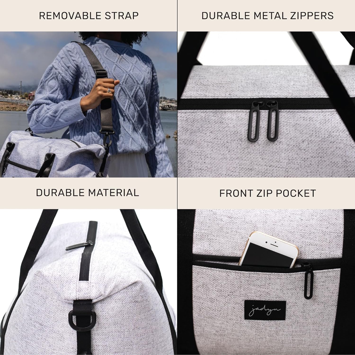 Jadyn Lola Travel Bag, Weekender/Overnight Duffel, Gym Tote Bag for Women, Men - Image 4