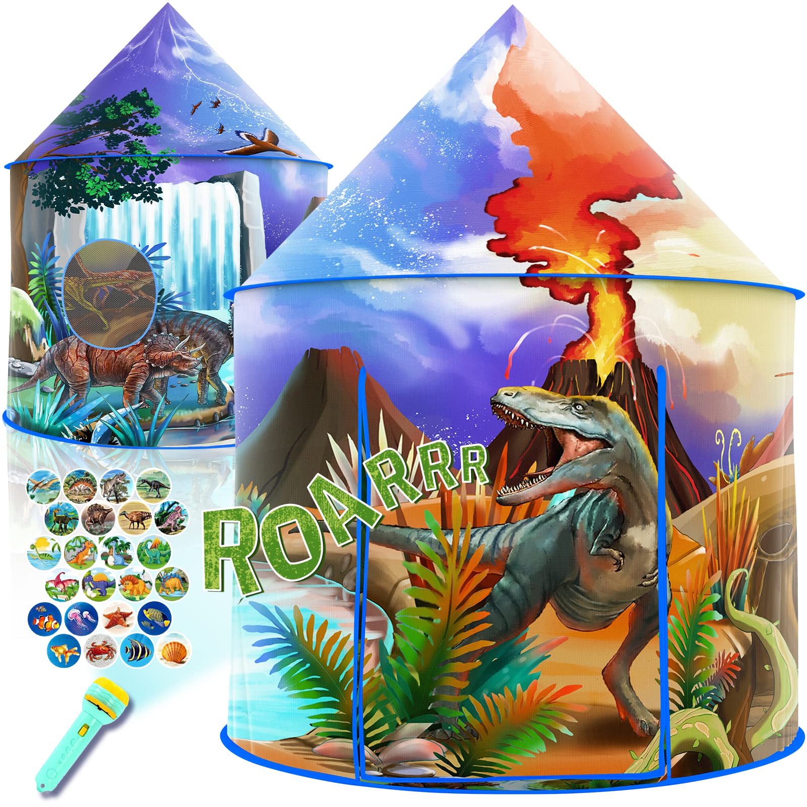 dinosaur play tent for kids - pop up adventure tent for indoor and outdoor play