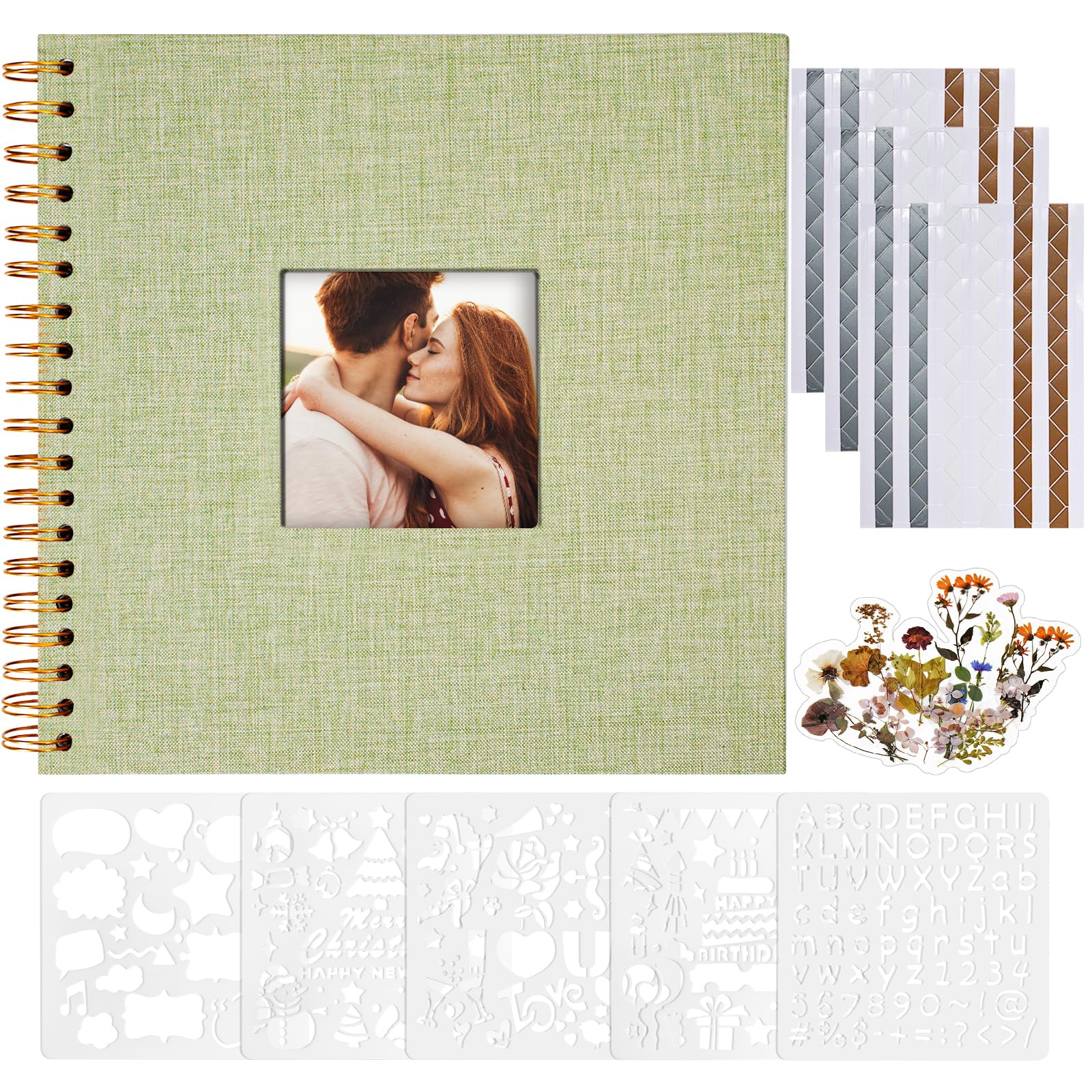 Vienrose Scrapbook Album - Linen Cover & Supplies -11