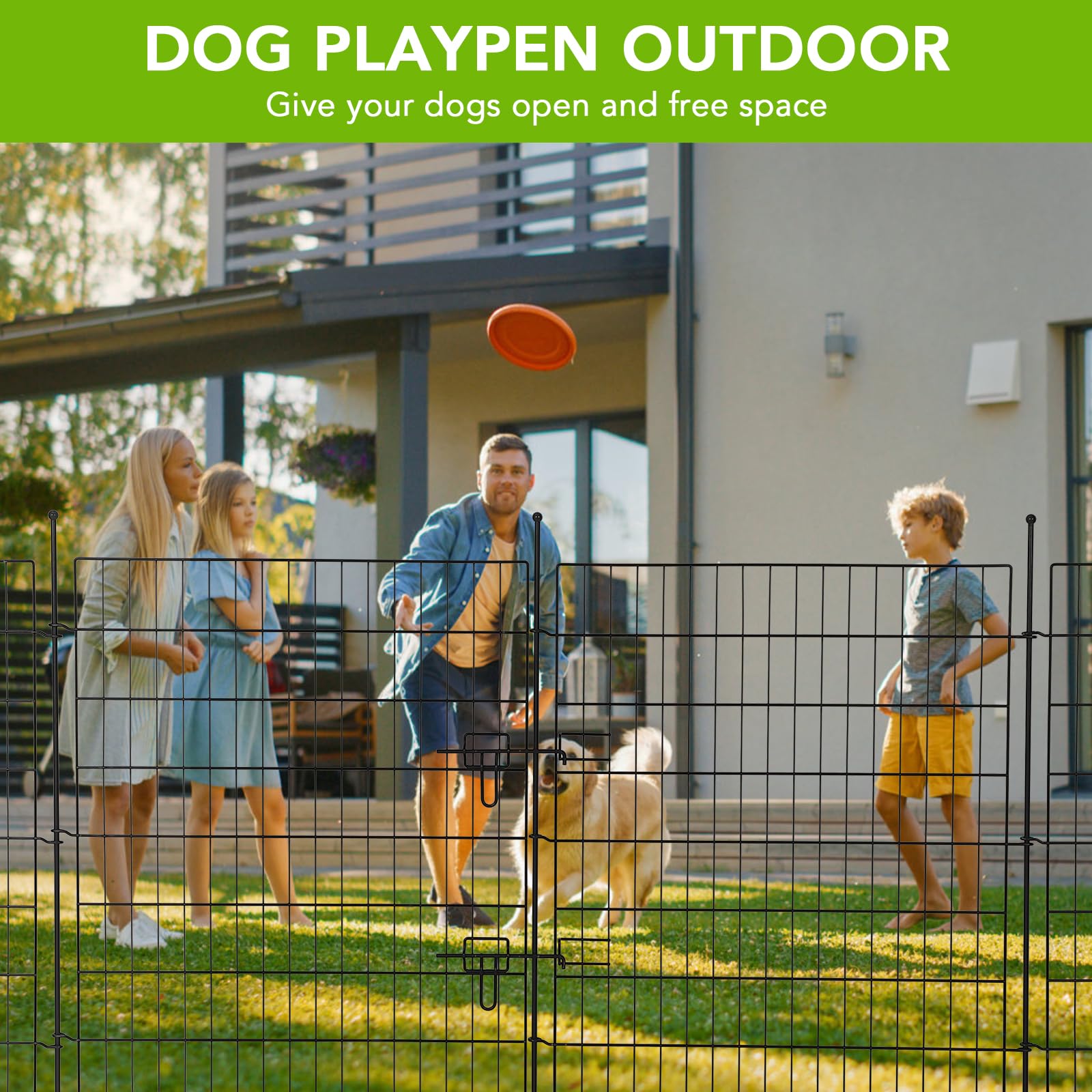 Set De 15 Vallas De Jardín Exterior, 81 cm x 74 cm Valla Decorativa De Metal Para Jardín (Longitud Total: 11 m), Para Exteriores, Para Perros y Animales, Para Patio, Parterres y Jardín.